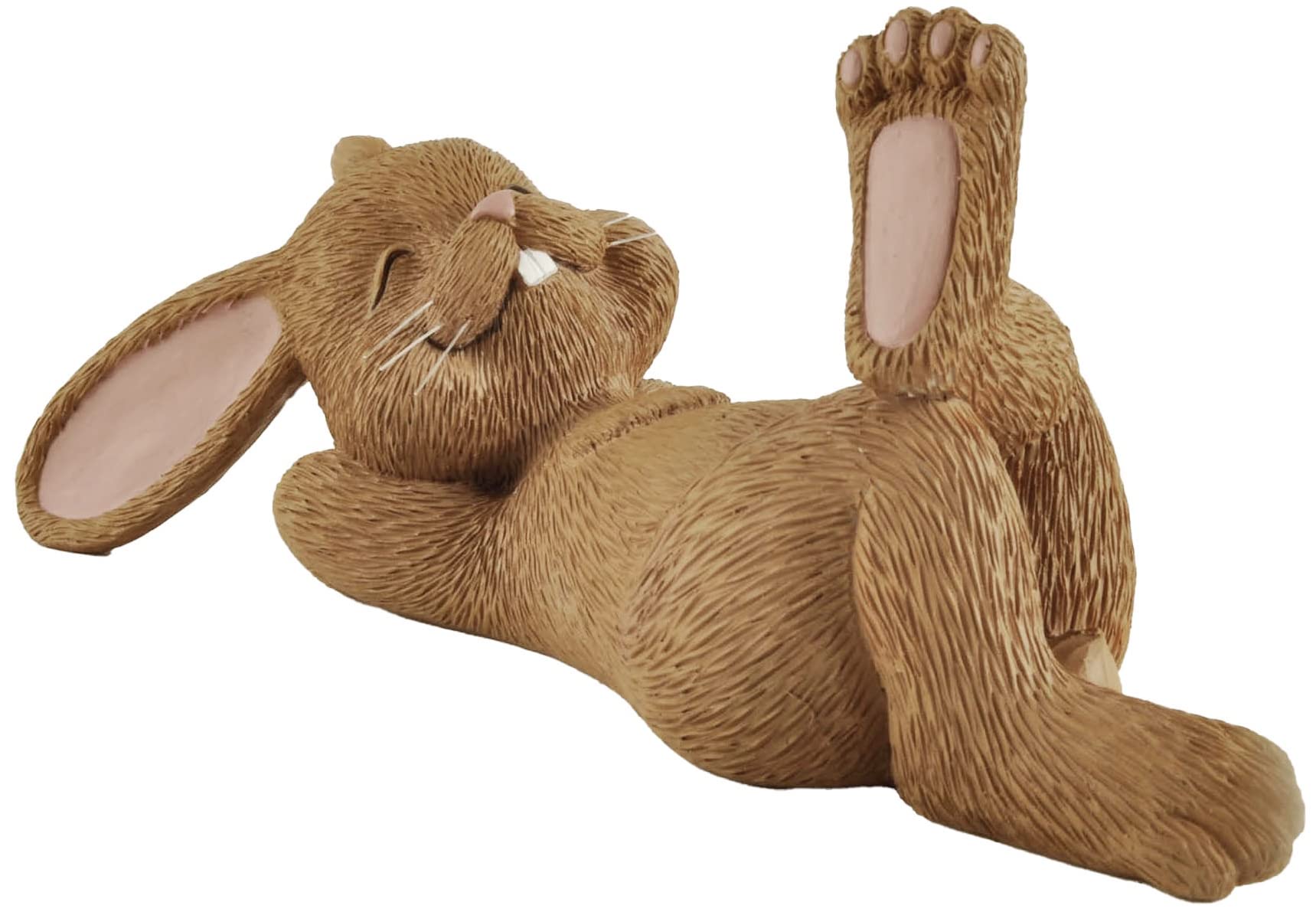 Whimsical Brown Bunny Rabbit Figurine - Cute Collectible Laying on Back - Happy Bunny Collection - Perfect Gift for Bunny Lovers, Easter Decor, Home Decor, Nursery Decor, Bunny Mom Gifts