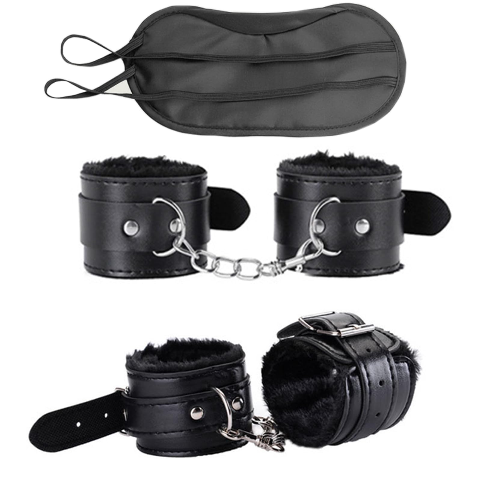 Fluffy Fitness Wrist Cuffs - 2 Pairs Soft Plush Exercise Bracelets with Detachable Leash Chain for Yoga, Gym Workouts & Home Training | Perfect for Strength Training, Resistance Exercises & Couple Fitness Activities