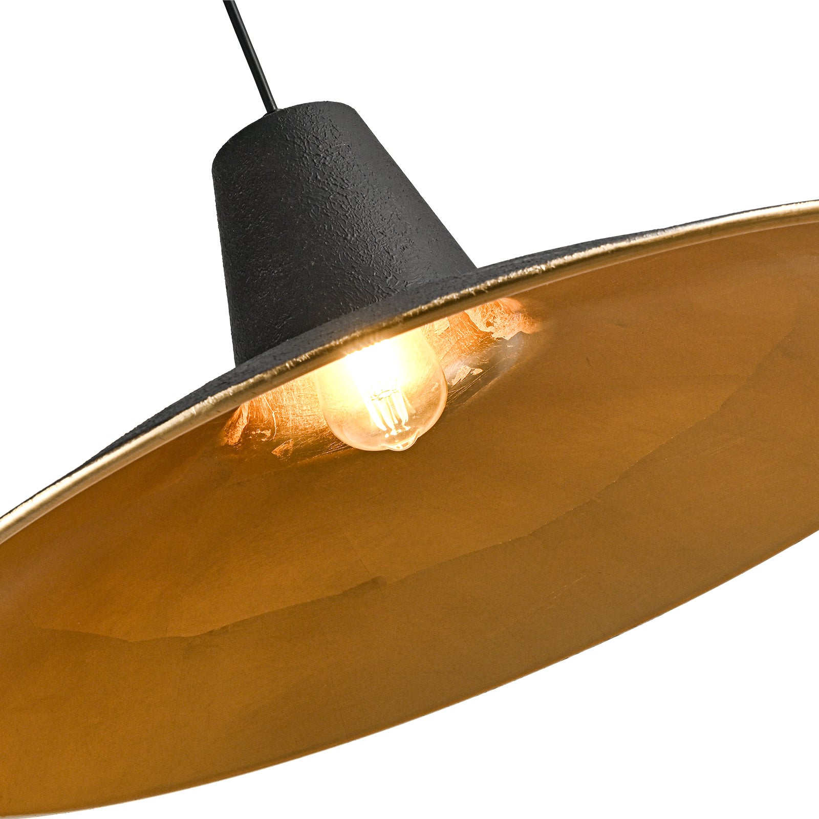 Glowlings 26-Inch Wide Farmhouse Pendant Light - Antique Black Textured Dome Ceiling Fixture, 26W LED Compatible - Perfect for Kitchen Island, Dining Room & Entryway Lighting
