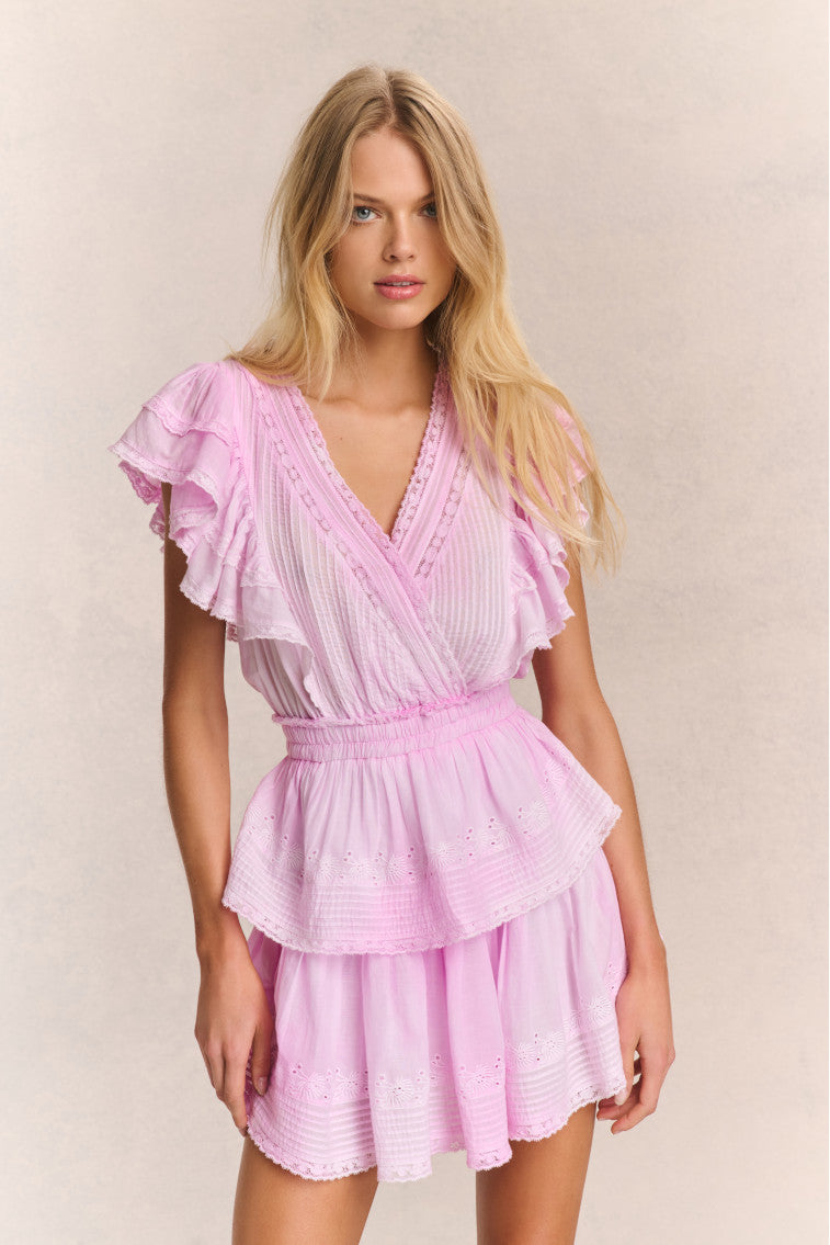 Gwen Mini Dress for Women - Floral Print Short Sleeve Party Cocktail Dress in Peony Pink | Perfect for Weddings, Date Nights & Summer Outfits