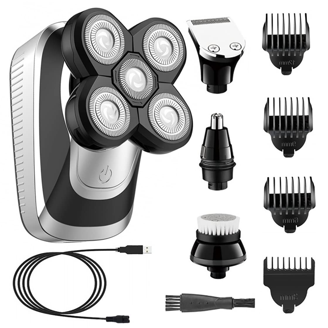 Premium 4-in-1 Rechargeable Electric Razor for Men - Wet/Dry Facial Hair Trimmer & Beard Shaver with Powerful Motor | Perfect for Travel, Daily Grooming & Quick Shaves at Home or Gym