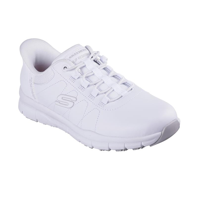 SLIP INS: NAMPA 108218/WHT - Comfortable Women's Slip-On Shoes for Casual Wear, Work & Everyday Use