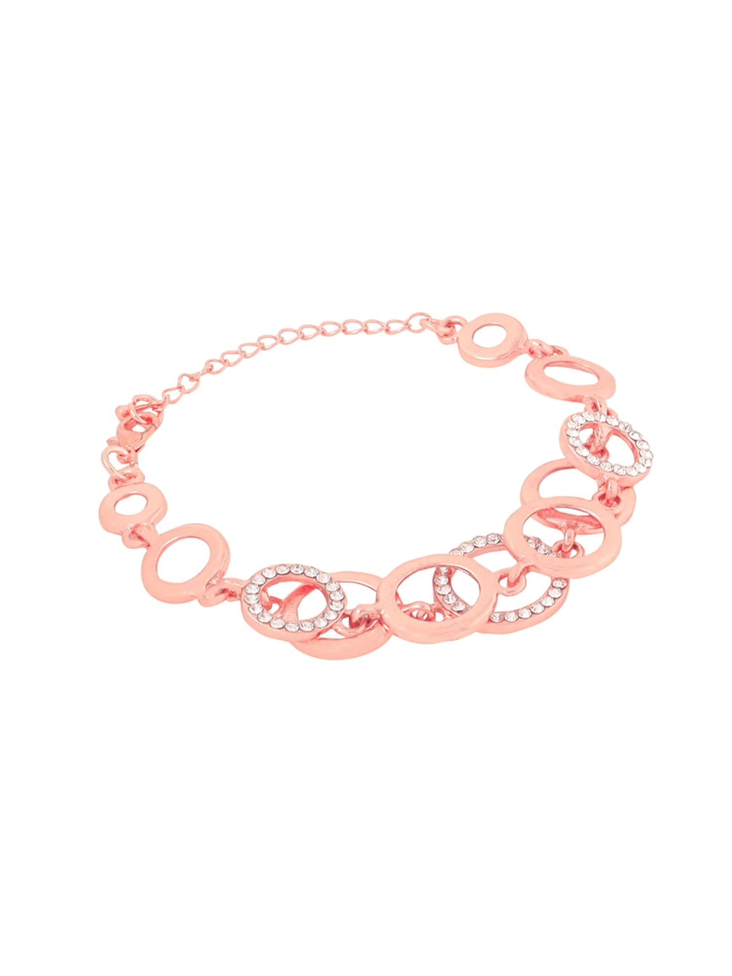 Yellow Chimes Valentine's Day Gift for Women & Girls | Rose Gold Crystal Studded Bracelet | Fashion Coin Shaped Jewelry | Birthday Present for Her | Perfect for Date Night, Anniversary & Special Occasions