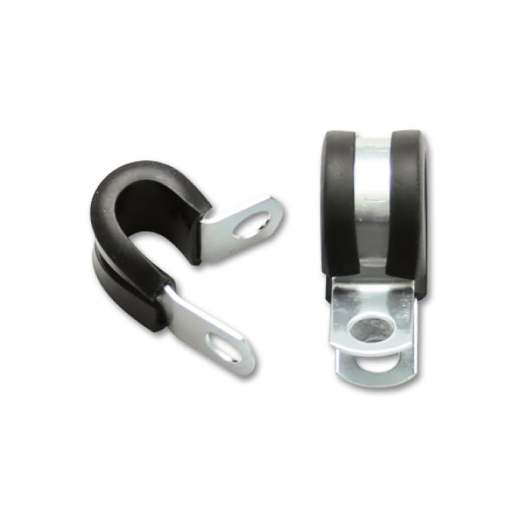 Vibrant Cushion Clamps for 3/5in 12AN Hose - Heavy Duty Stainless Steel Hose Clamps (Pack of 10) - Perfect for Automotive, Marine, and Industrial Fluid Systems