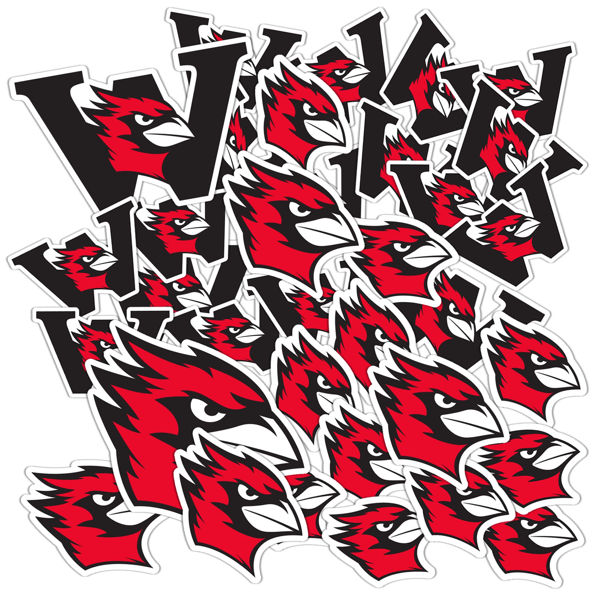 Desert Cactus Wesleyan University Cardinals Vinyl Decals - Waterproof Stickers for Laptop, Water Bottle, Car & Scrapbook (Type 1-1) - Perfect for College Dorm Decor, School Spirit & Gift Giving