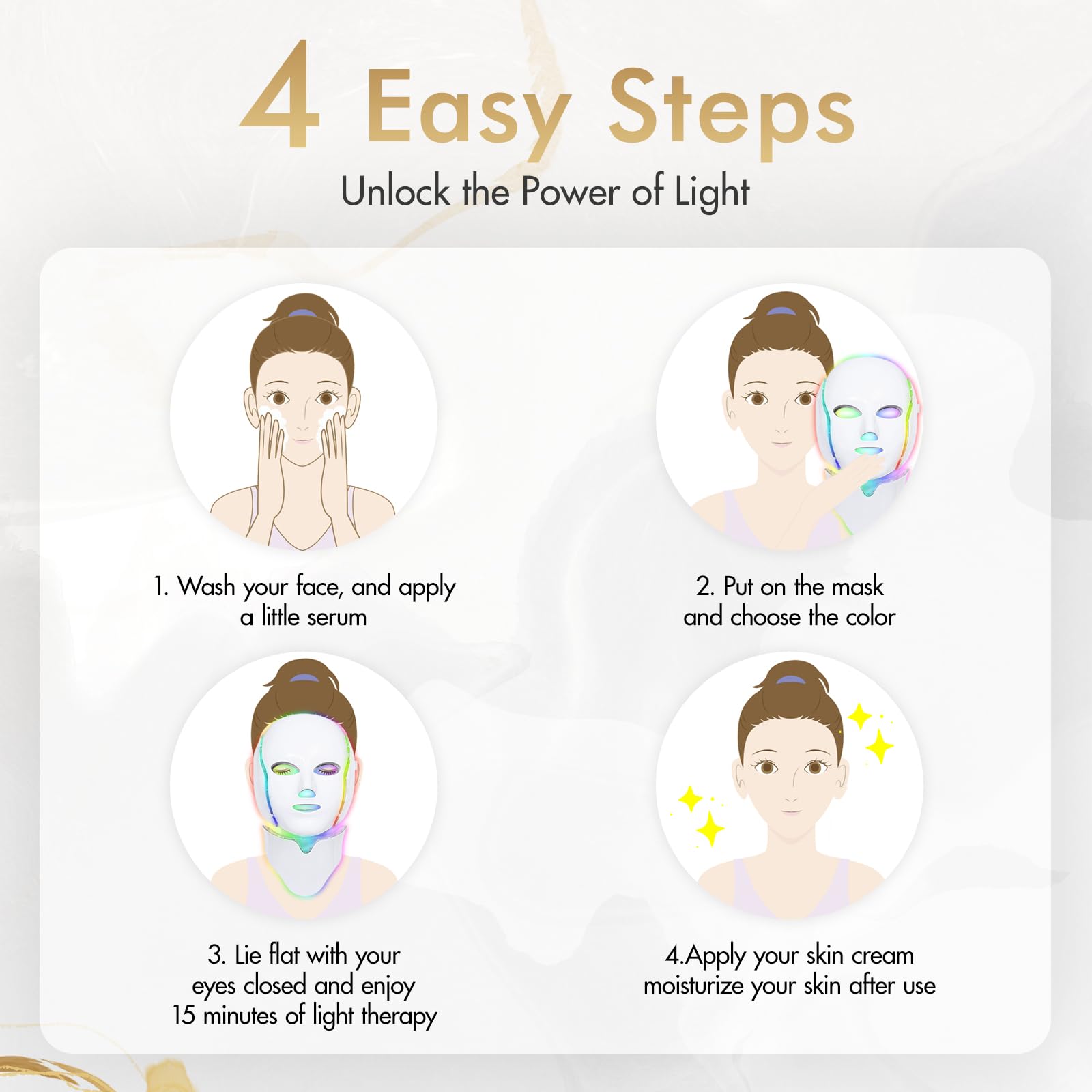 7 Color LED Red Light Therapy Face Mask - Blue & Red Light Therapy for Skin Care at Home | Anti-Aging, Acne Treatment & Skin Rejuvenation | Perfect for Daily Skincare Routine & Spa Treatments