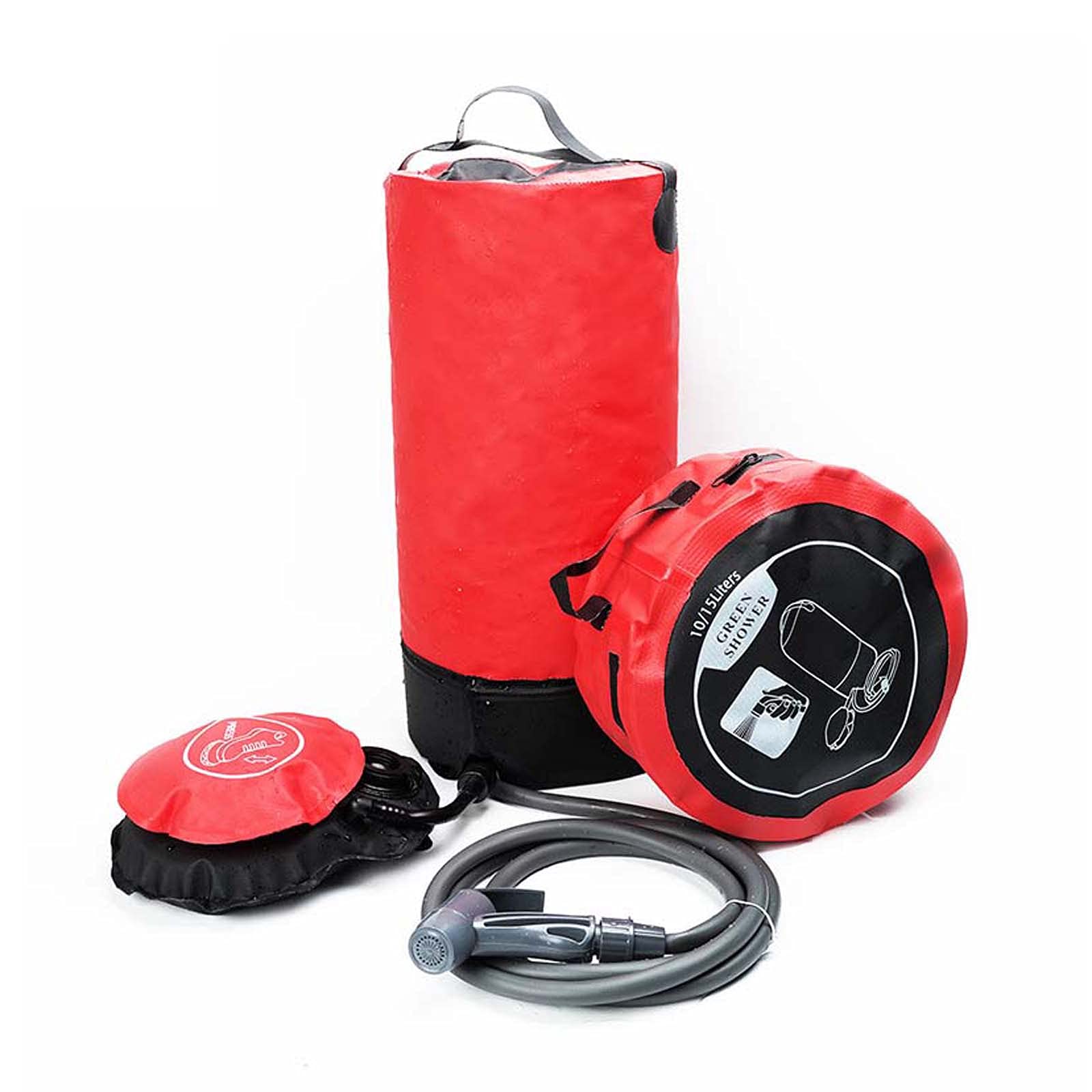 Portable 11L Camping Shower Bag with Foot Pump & Press-Type Nozzle - Lightweight Folding Water Bag for Outdoor Travel, Hiking, Climbing & Beach Showers | Perfect for RV Trips, Backpacking & Emergency Use