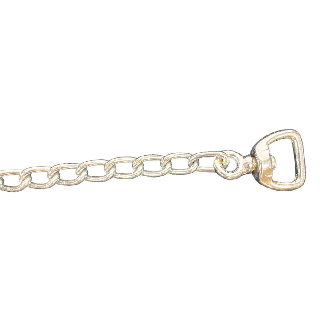 Premium Chrome Plated Lead Chain for Horses - 24 Inch Heavy Duty Equestrian Training Equipment - Perfect for Dressage, Show Jumping & Stable Management