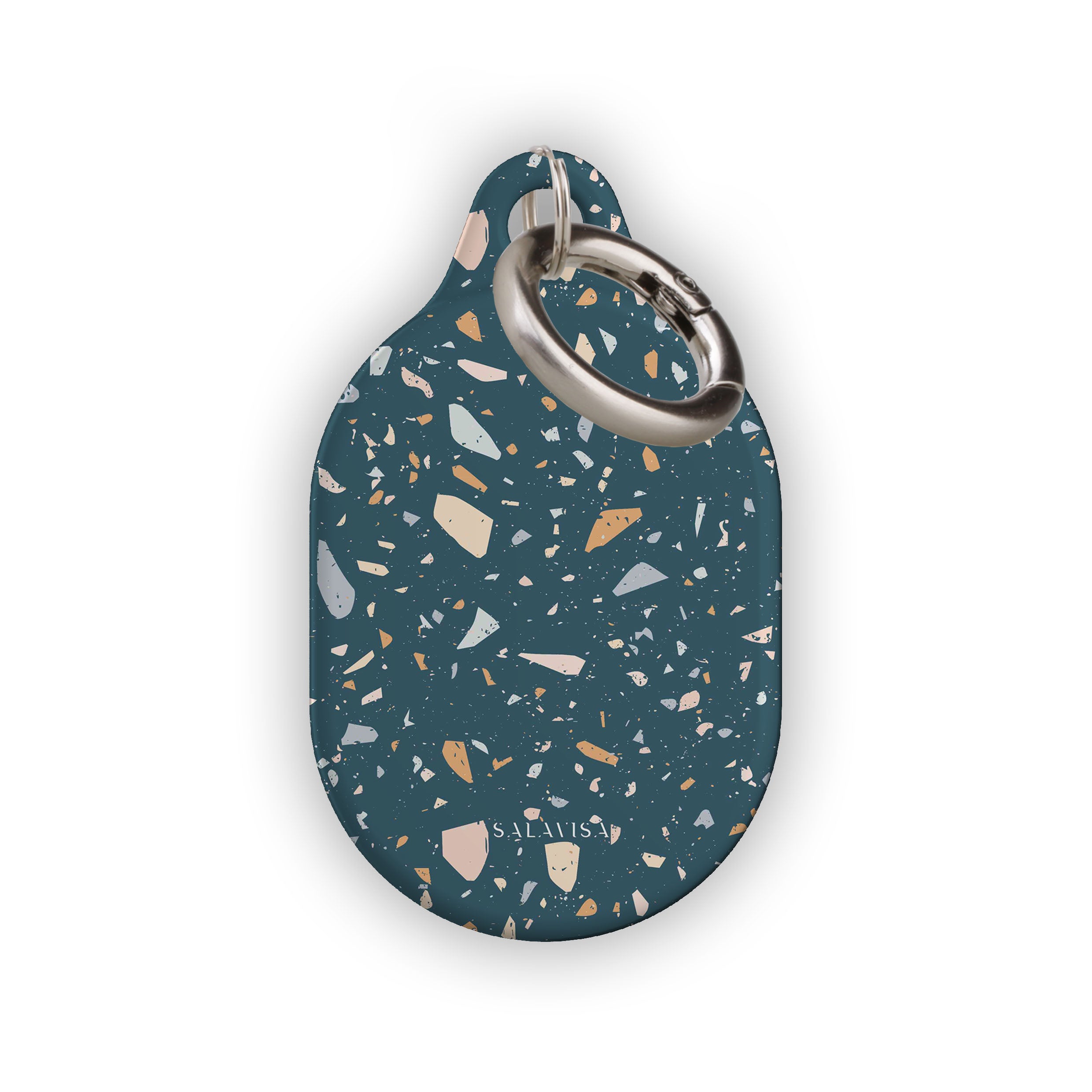 Terrazzo Vanity AirTag Holder - Stylish & Durable Tile Pattern Keychain for Apple AirTag - Perfect for Travel, Luggage, Wallets & Personal Belongings Tracking