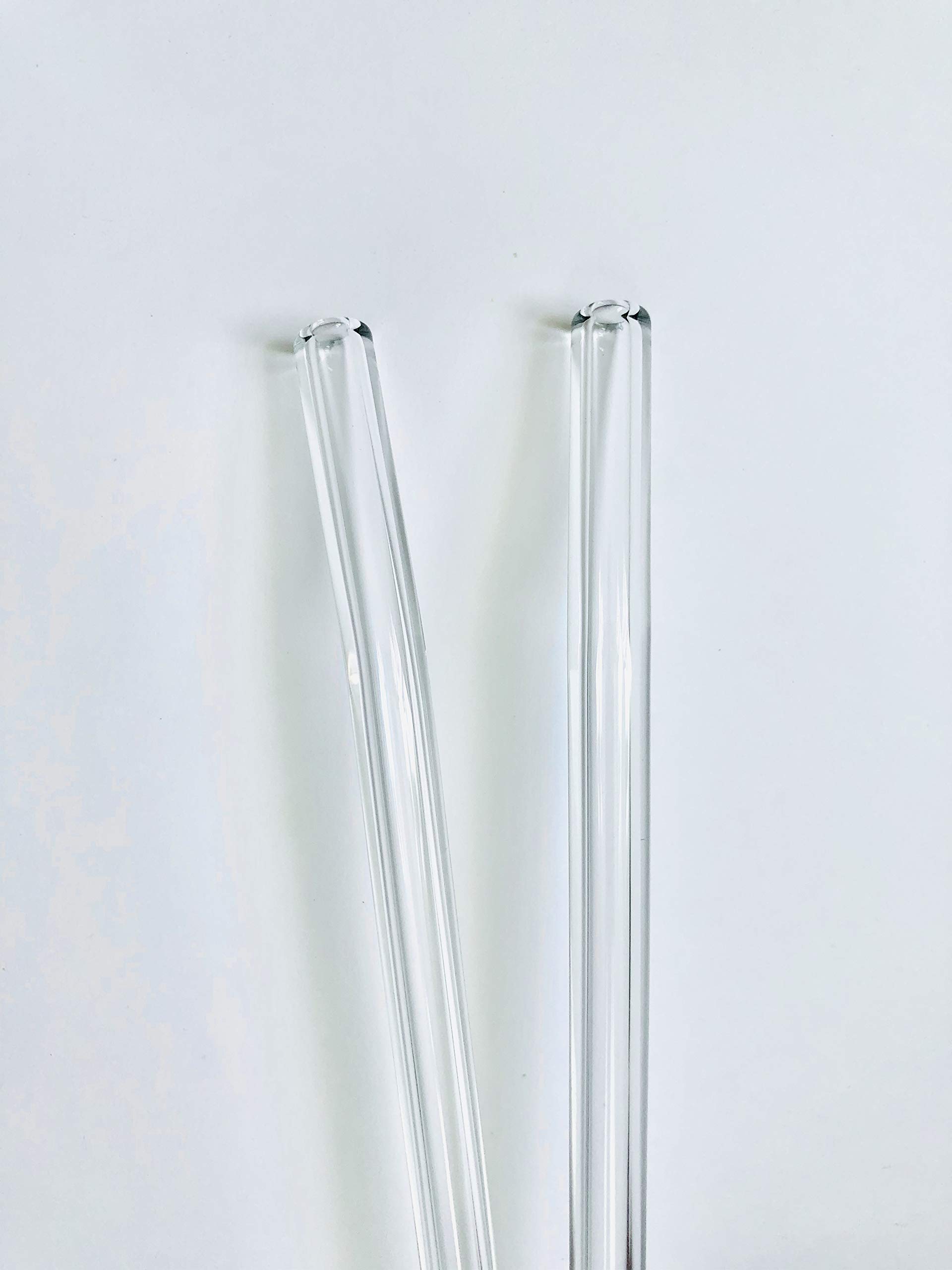 Eco-Friendly Clear Glass Straws - Reusable, Customizable & Bent Drinking Straws for Smoothies, Cocktails, Iced Coffee & Home/Office Use - Perfect Gift Idea