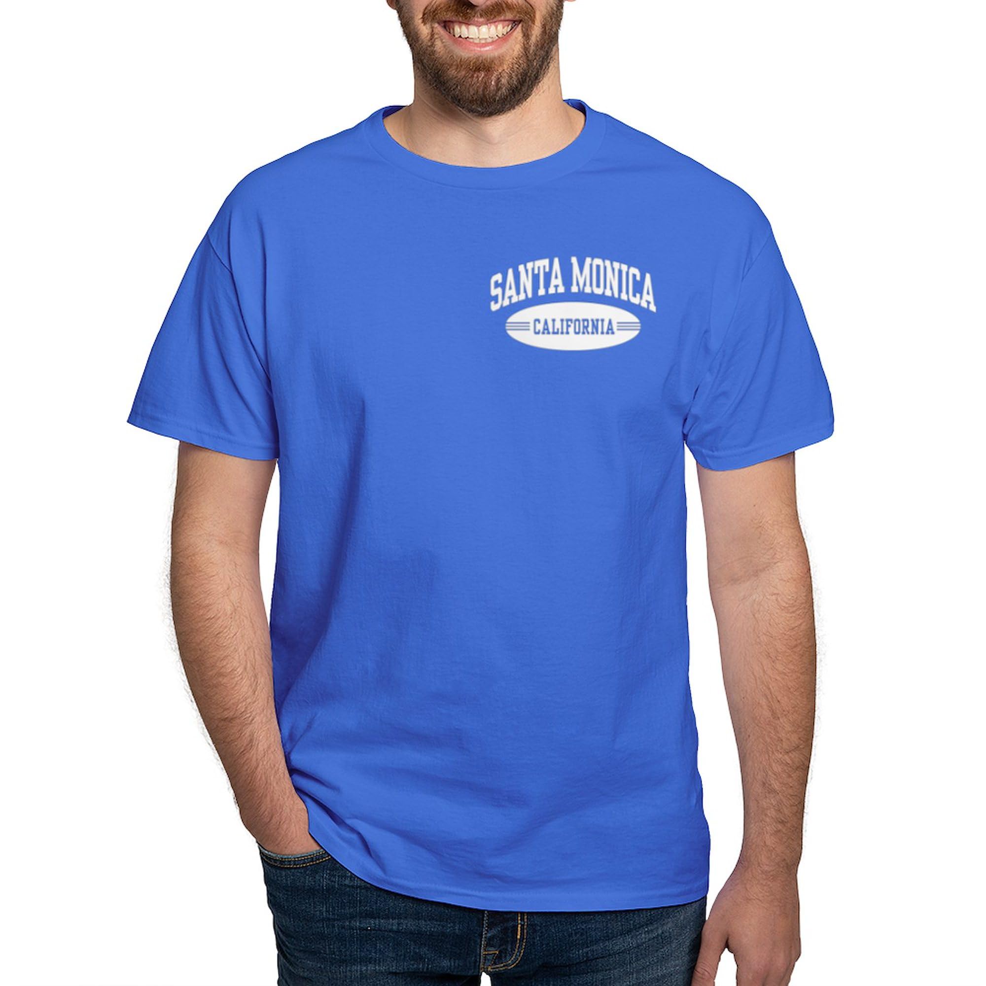 Santa Monica California Graphic T-Shirt for Men - 100% Cotton Dark Tee | Casual Wear, Beach Outfit & Travel Apparel