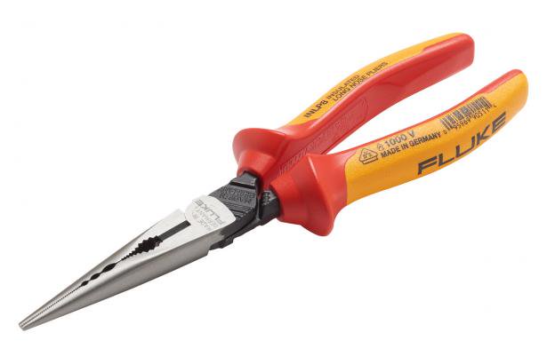 Fluke INLP8 Insulated Long Nose Pliers with Side Cutter & Gripping Zones - 1000V Electrical Safety - Perfect for Electricians, DIY Projects & Home Repairs