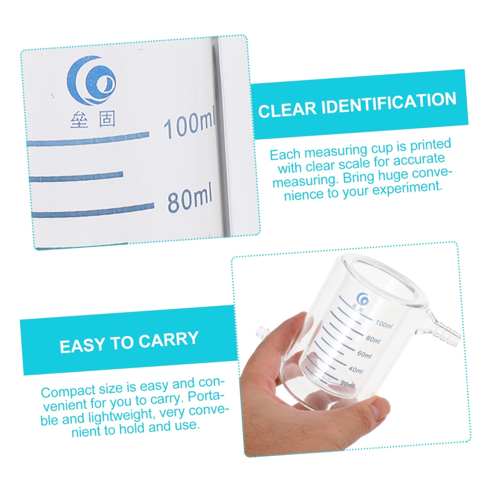 GLEAVI 2-Pack Jacketed Glass Beakers - Double Layer Lab Beaker Set with Reactor Bottle for Chemistry Experiments, Photocatalytic Reactor & Laboratory Supplies | Ideal for Science Labs, Research & Industrial Use