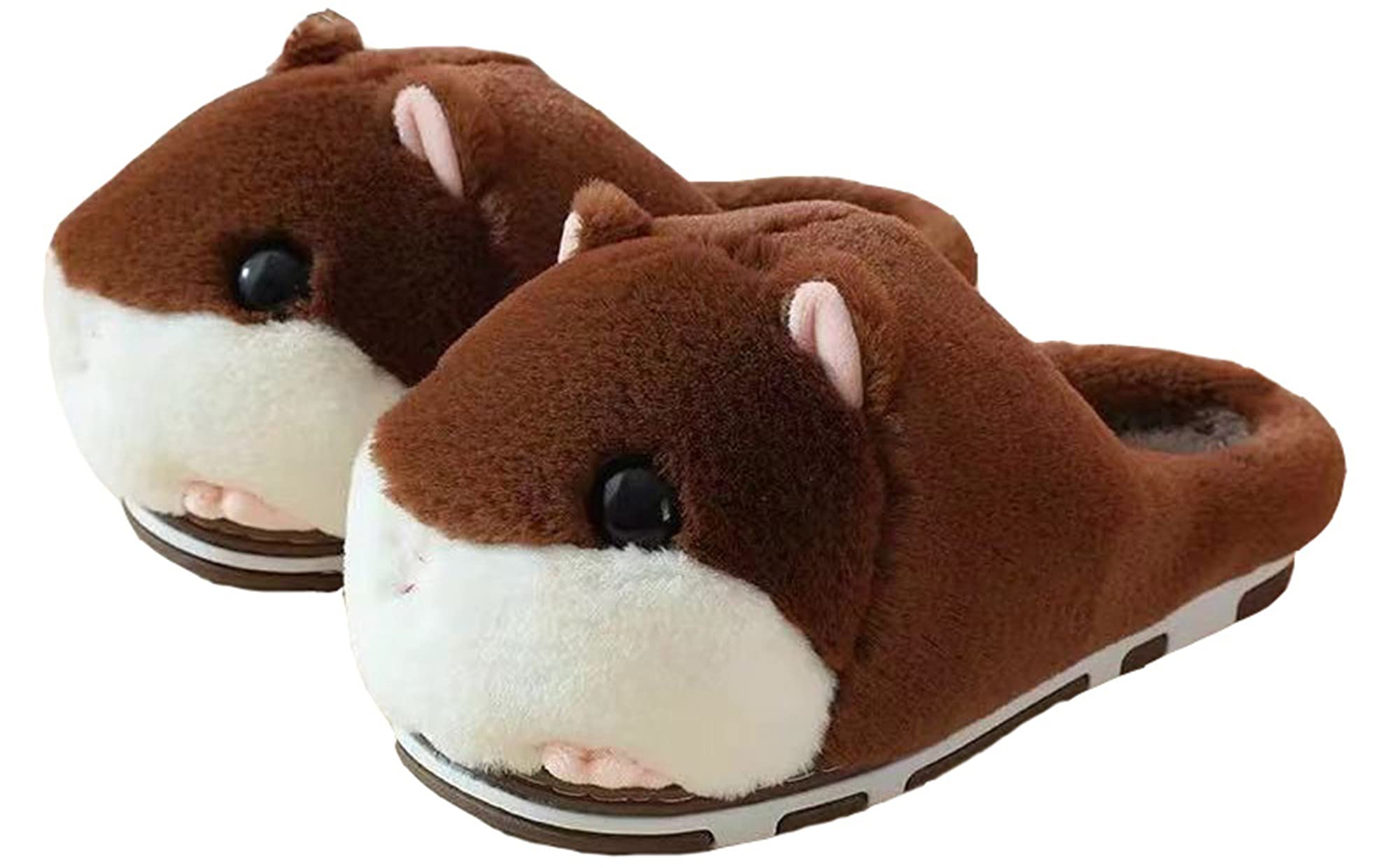 LANFIRE Women's Cute Hamster Slippers - Cozy Fuzzy Animal House Shoes with Soft Plush Interior for Winter Warmth - Perfect for Indoor Lounging, Gift Giving & Cozy Home Wear