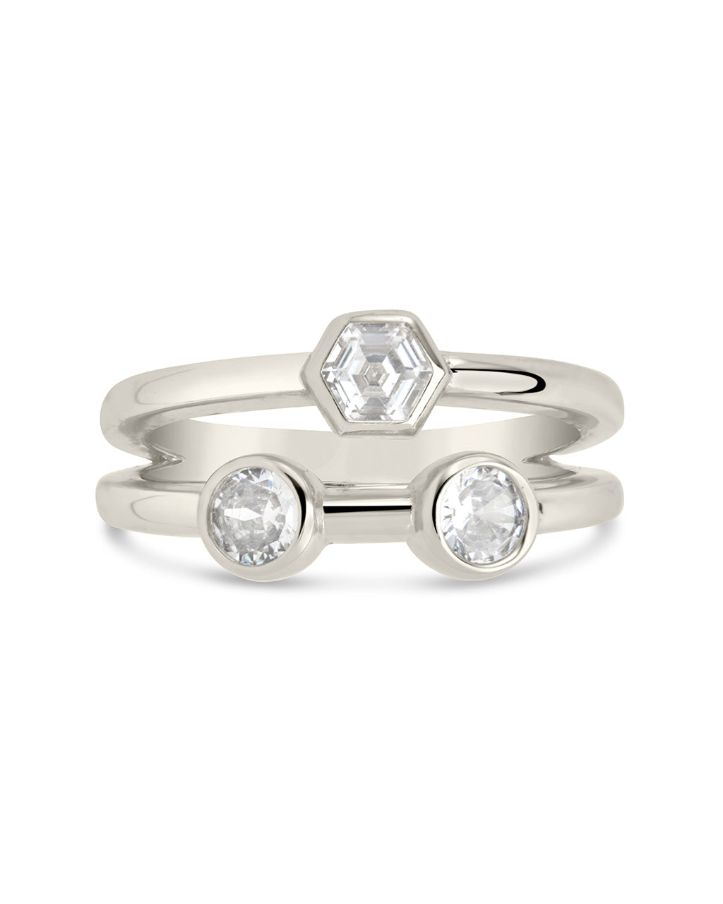 Lou Triple CZ Ring for Women - Elegant Cubic Zirconia Fashion Jewelry - Perfect for Parties, Weddings & Everyday Wear