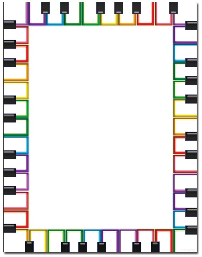 Rainbow Keyboard Letterhead Paper - 25 Sheets for Laser & Inkjet Printers | Vibrant Colored Stationery for Office, School, and Creative Projects