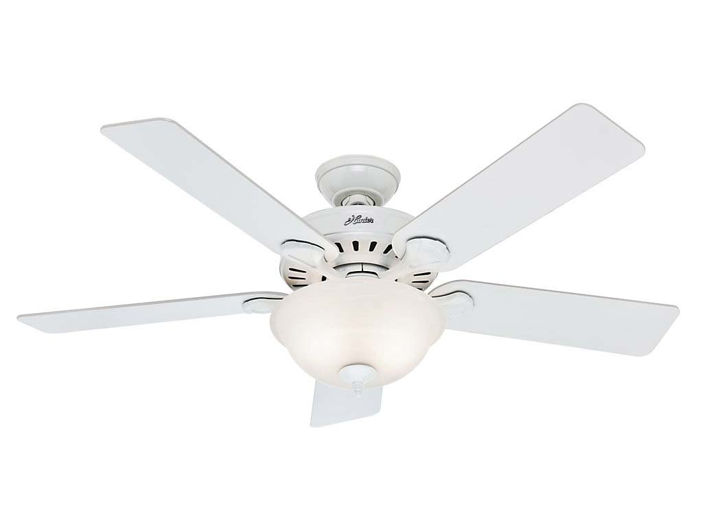 Hunter 53251 Pro's Best 5-Minute Ceiling Fan - 12.27 Inch White Energy Efficient Quiet Blades - Perfect for Bedroom, Living Room & Office Cooling