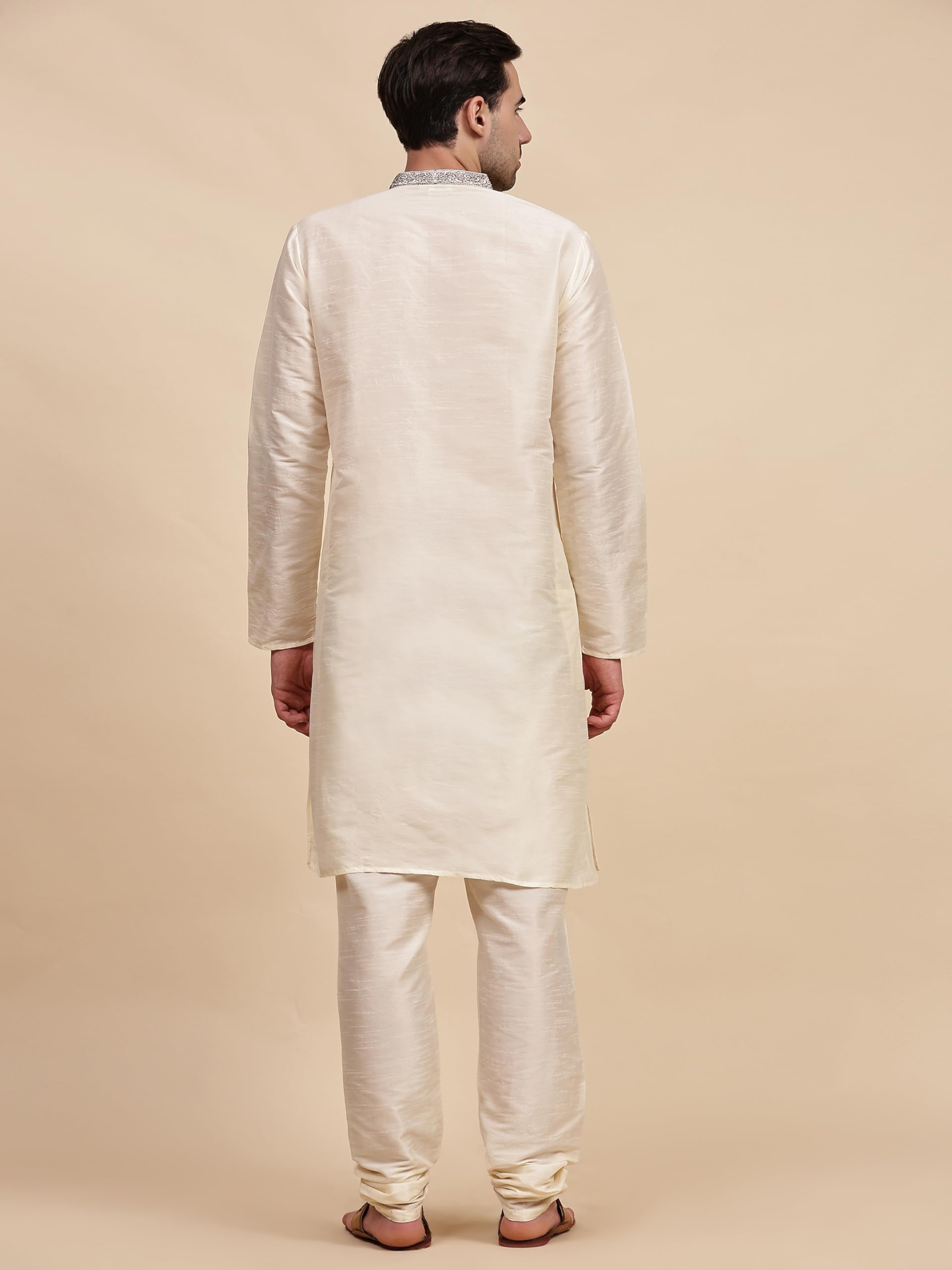 SKAVIJ Men's Tunic Art Silk Kurta Pajama Set - Elegant Wedding & Party Outfit for Festive Occasions | Perfect for Indian Weddings, Diwali Celebrations & Cultural Events