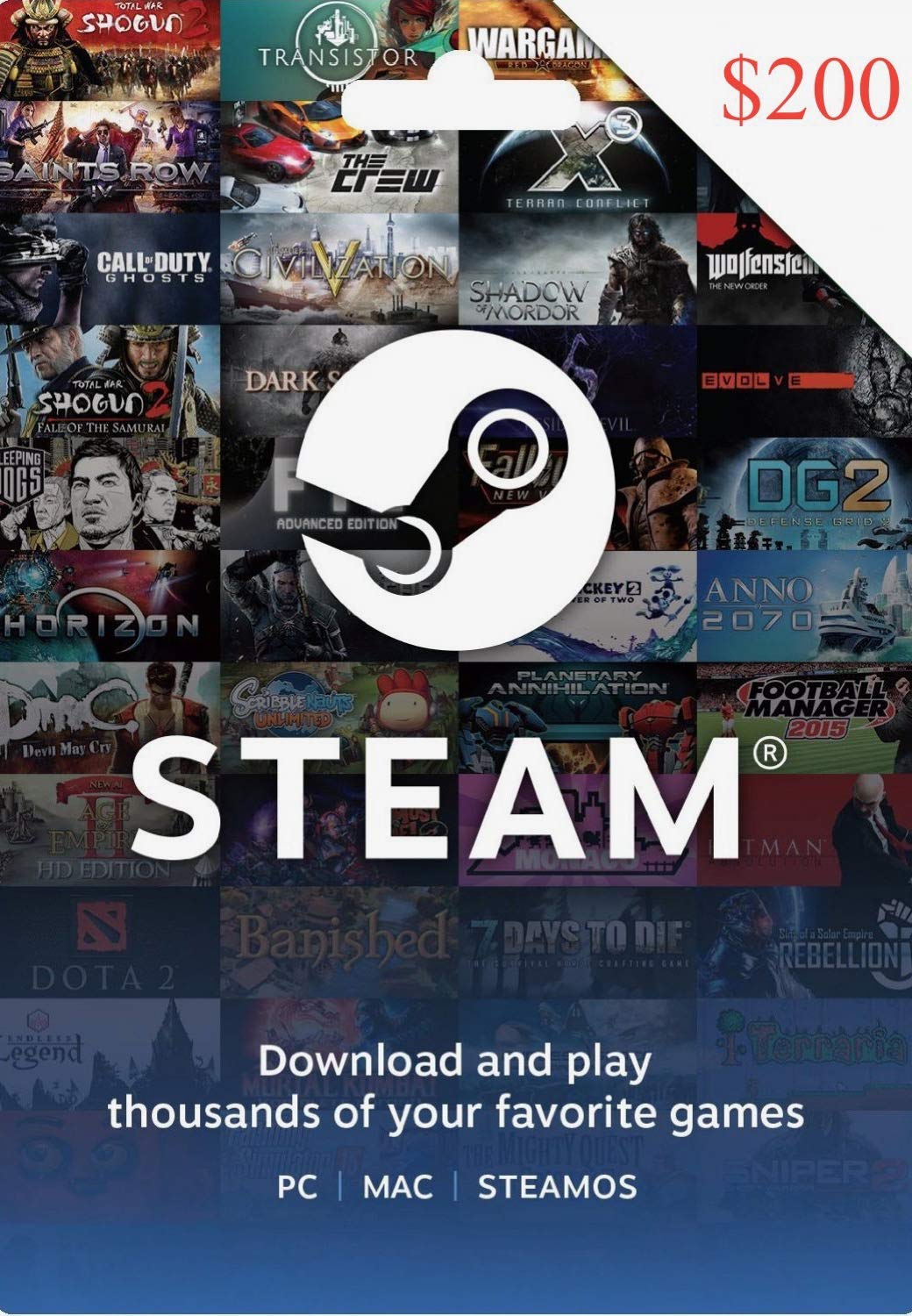N Plus $200 Steam Gift Card - Digital Code for Gaming, Online Purchases & Gift Giving - Perfect for PC, Mac & Mobile Gamers