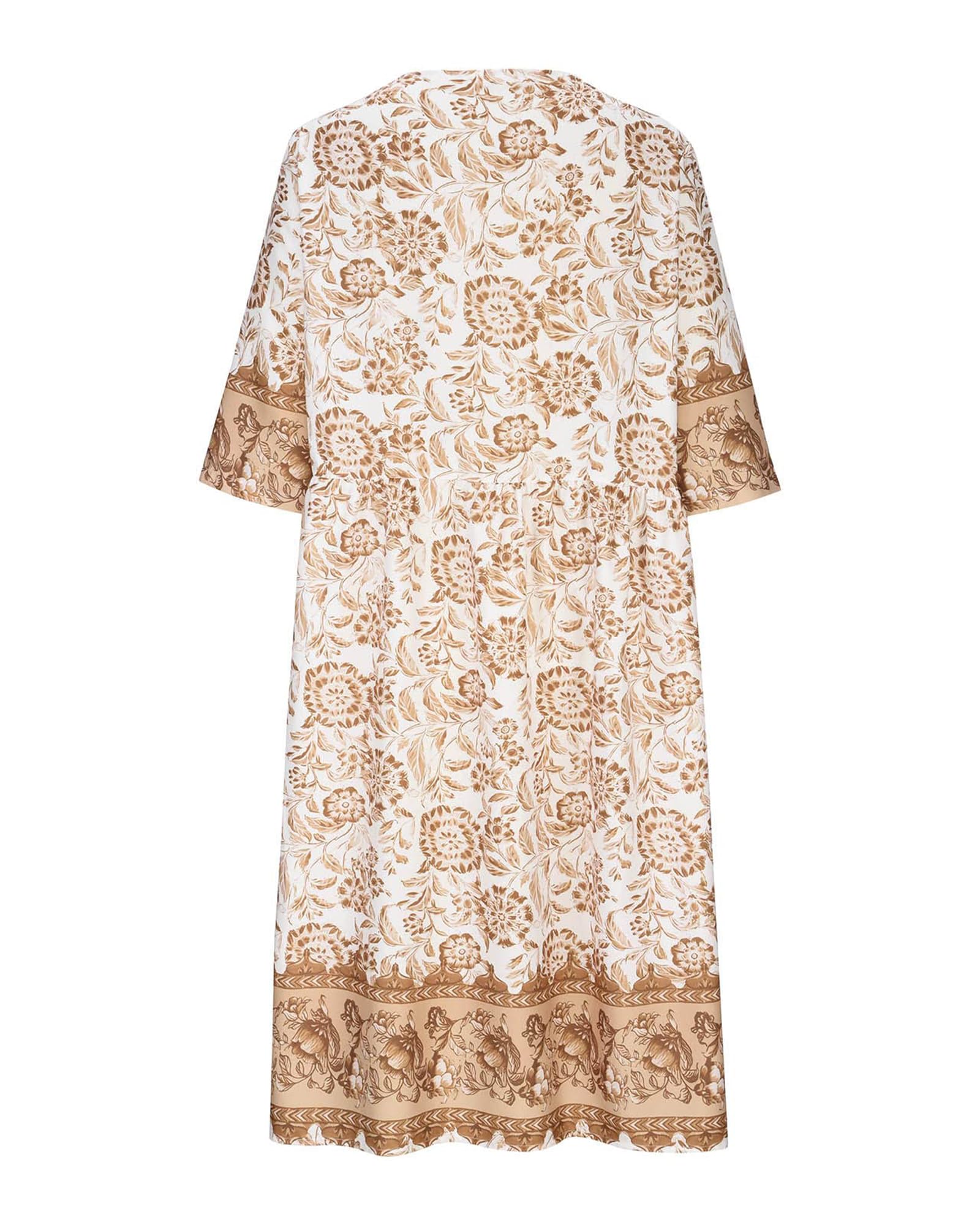Boho Summer Floral Maxi Dress for Women - Casual Short Sleeve Beach Dress 2024 | Perfect for Vacations, Music Festivals & Summer Outings