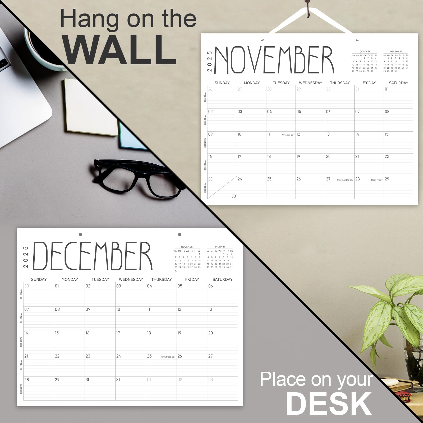 GuassLee 2025-2026 19-Month Academic Planner Calendar | June 2025 - December 2026 Wall/Desk Calendar | 14