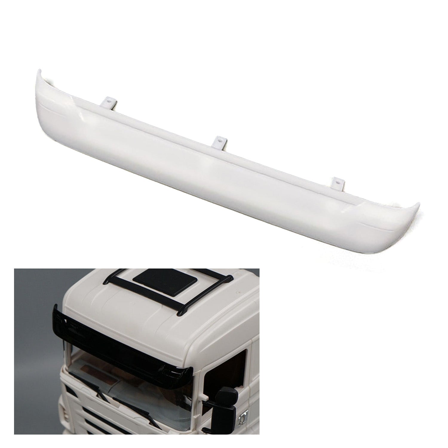 1/14 Scale Tamiya RC Tractor Truck Sun Visor Upgrade Part for R620 R470 S730 Models 56323 56318 - DIY Plastic Accessory for Remote Control Lorry & Car Models - Perfect for Racing, Off-Road & Display Scenes