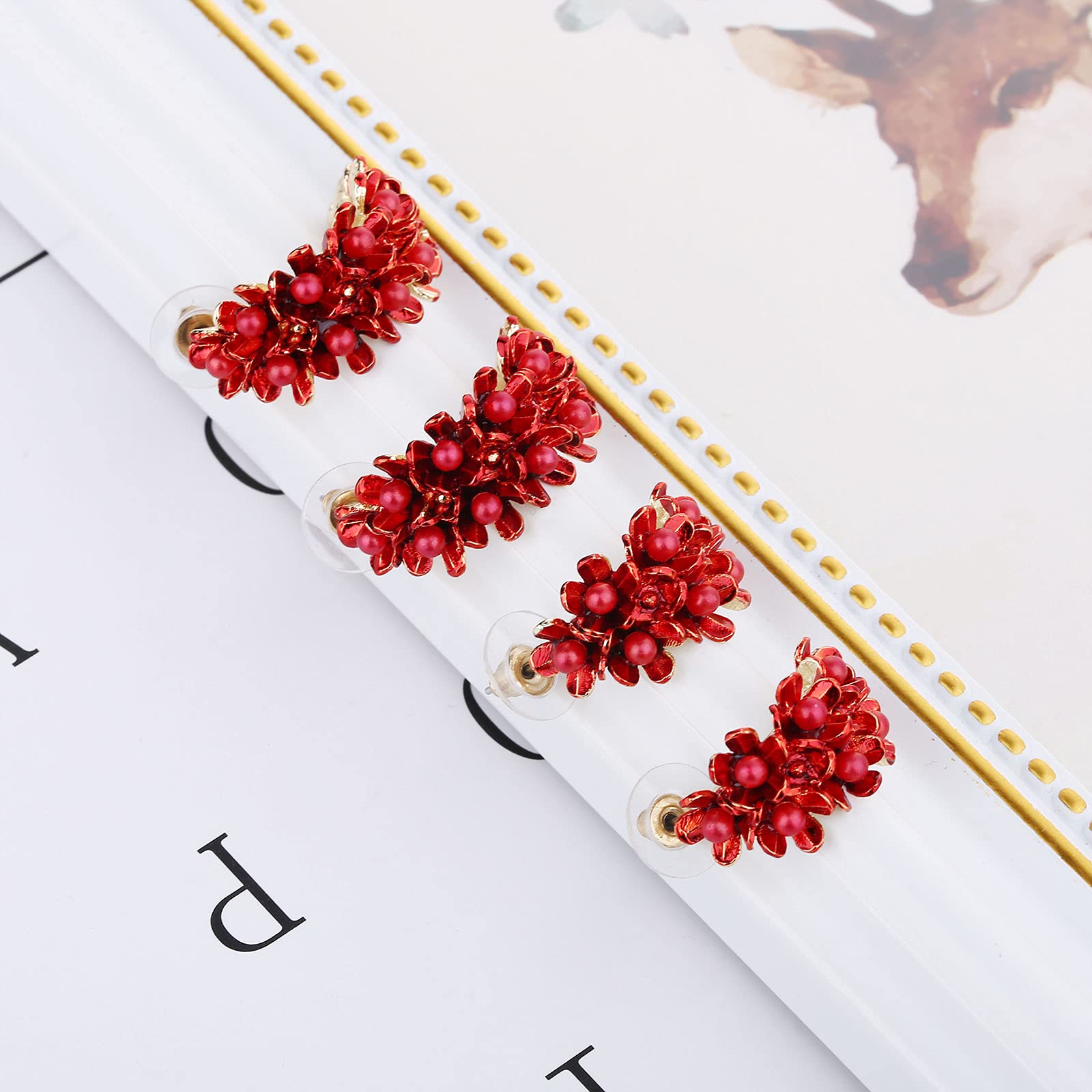 Bohemian Gold Plated Floral Hoop Earrings for Women - Lightweight Stylish Flower Blooming Hoops Jewelry | Perfect for Parties, Weddings & Everyday Wear