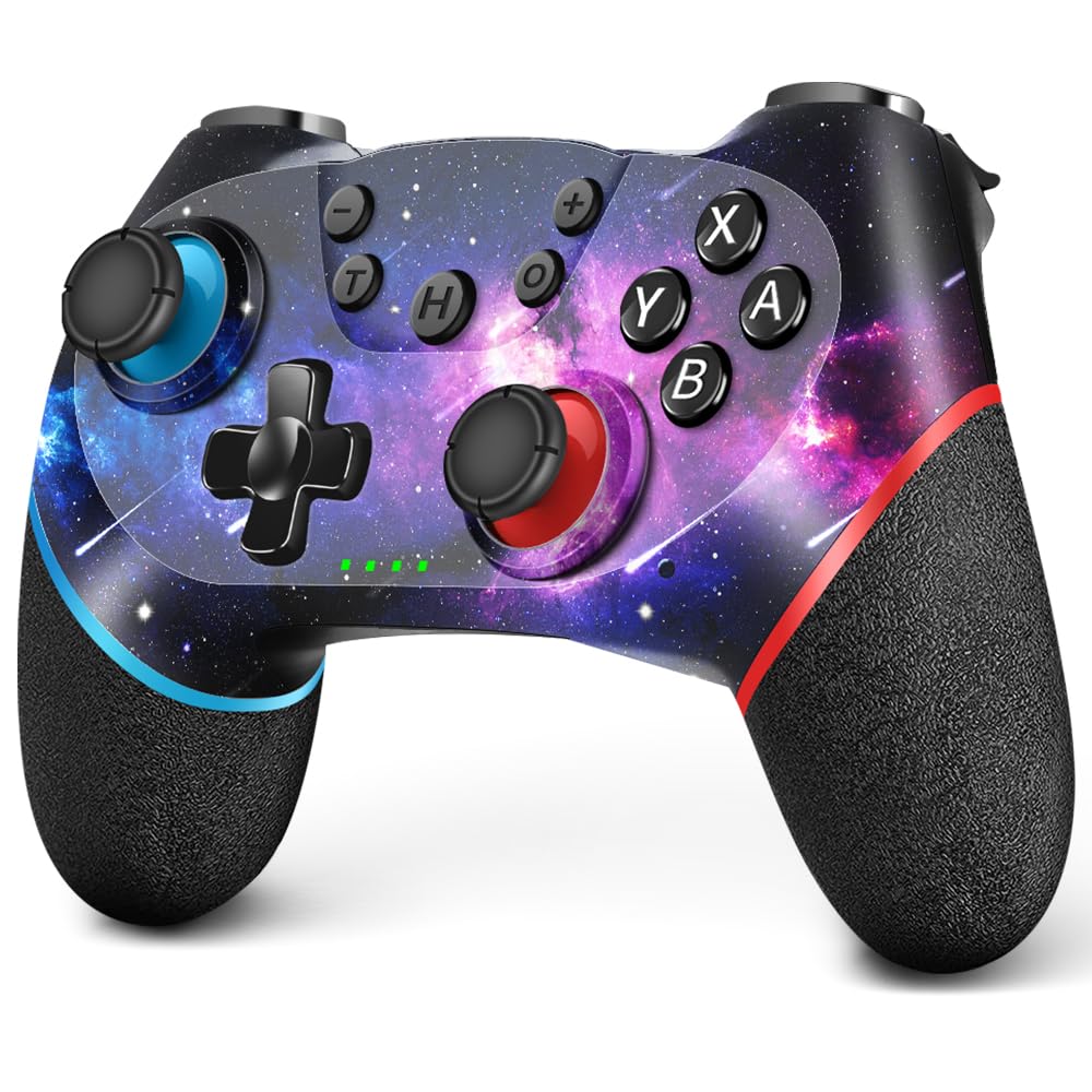 AceGamer Wireless Pro Controller for Nintendo Switch/Lite/OLED - Galaxy Custom Design, Dual Vibration, Turbo Button & Ergonomic Grip - Perfect for Gaming, Travel & Family Game Nights (Galaxy Edition)