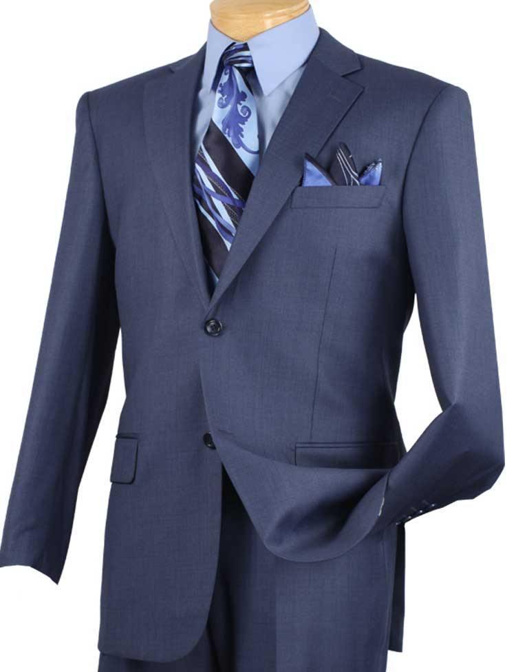 Classic Fit Sharkskin 2-Piece Suit in Navy Blue | Premium Business Attire for Men | Perfect for Weddings, Interviews & Formal Events