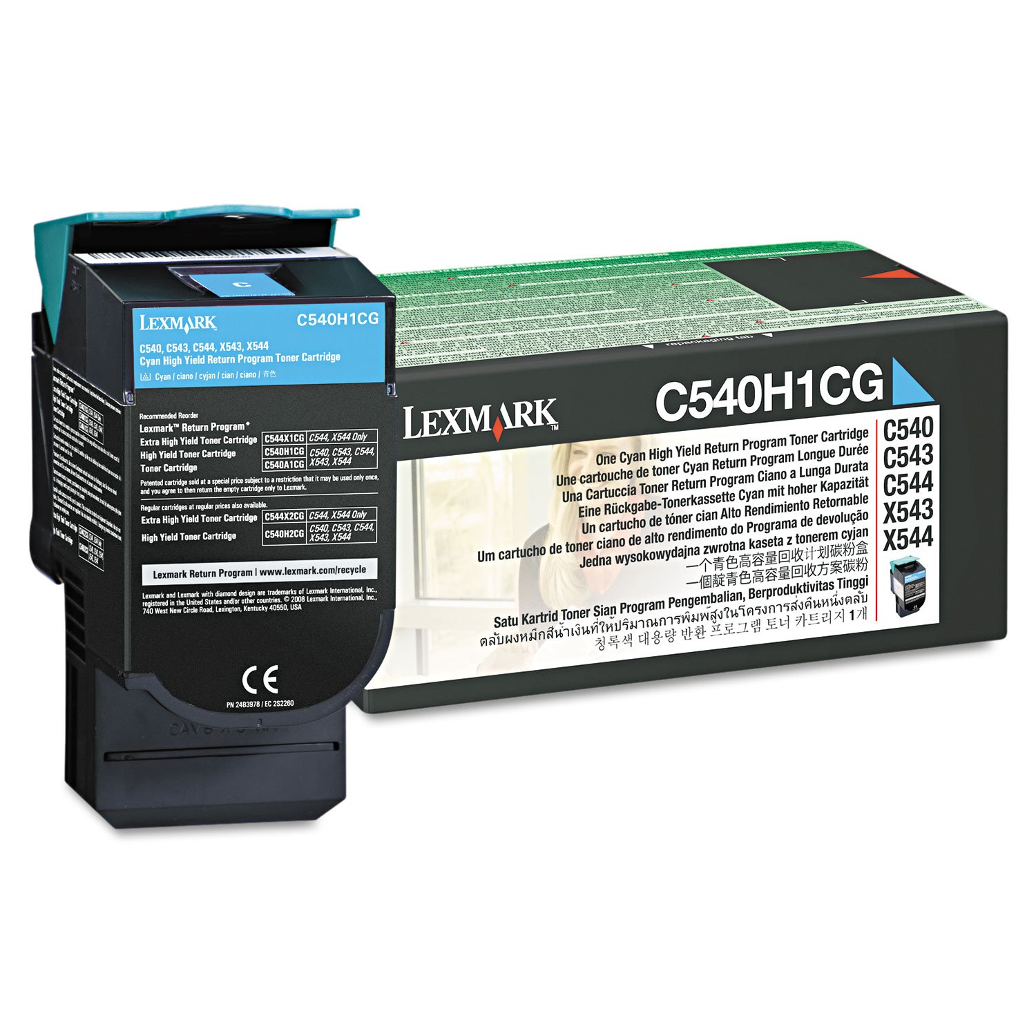 Lexmark C540H1CG High-Yield Cyan Toner Cartridge - 2000 Page Yield | Compatible with Lexmark Printers | Ideal for Office & Home Printing