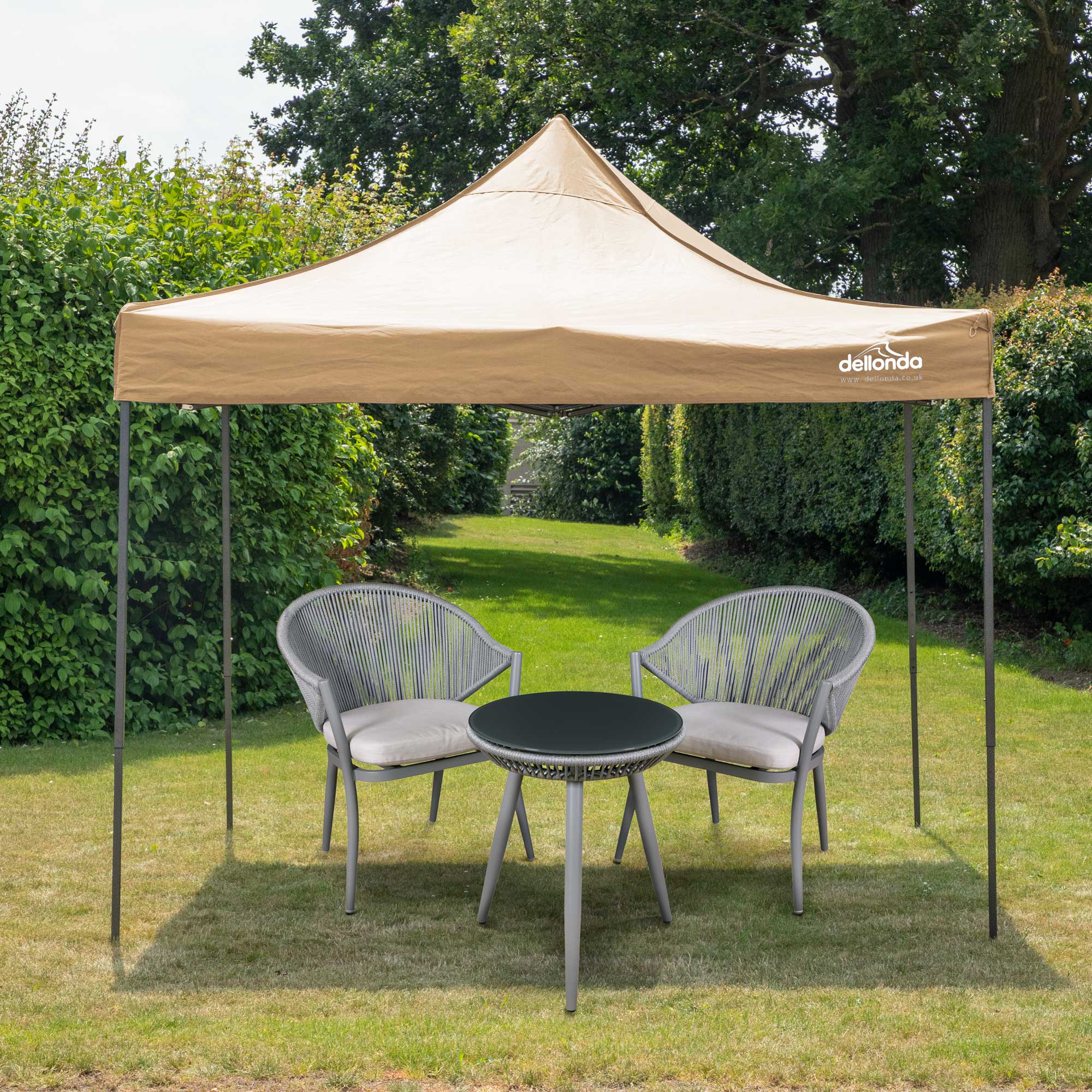 Premium 3x3m Pop Up Gazebo with Carry Bag - Waterproof Outdoor Canopy Tent with Stakes & Weight Bags for Patio, Backyard, Beach & Camping - Beige DG130