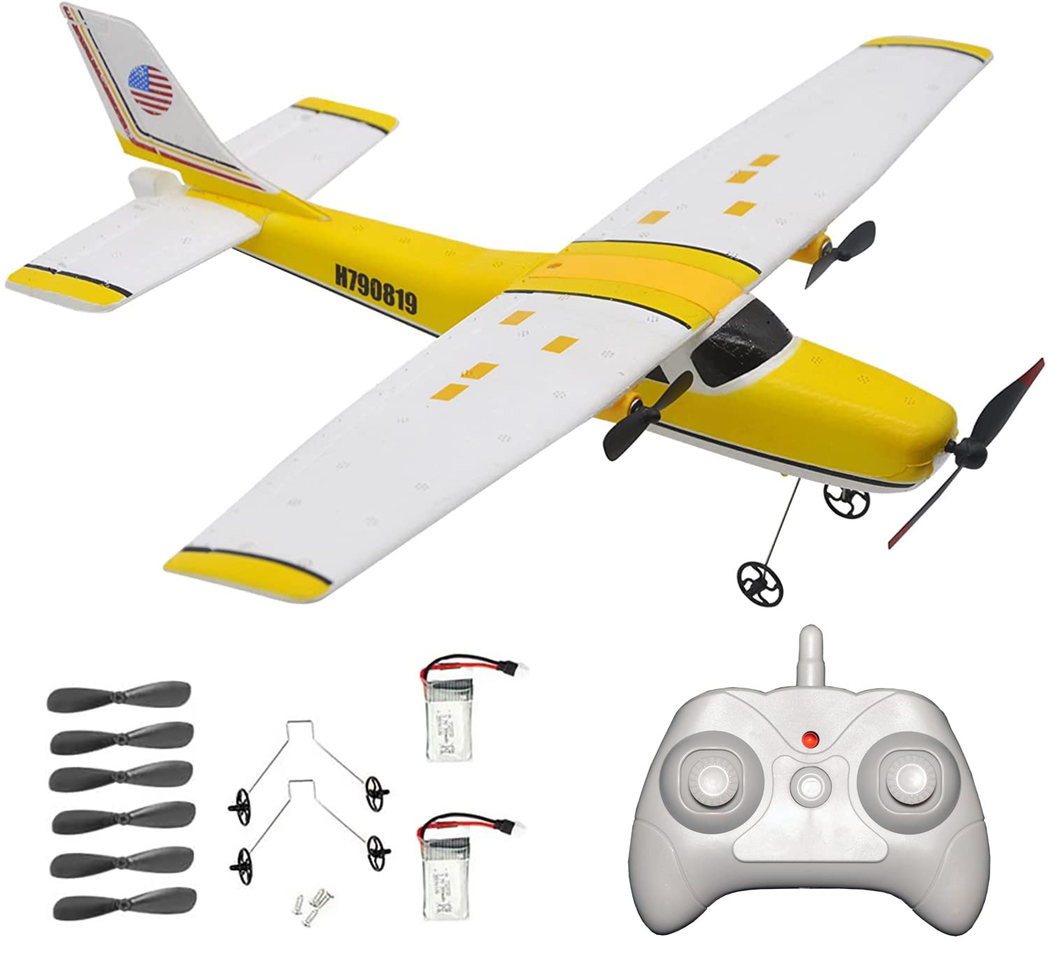2.4Ghz RC Plane Remote Control Airplane - 2 Channel RTF Radio Controlled Cessna Model with 3-Axis Gyro for Beginners | Easy to Fly EPP Foam Glider Toy (Includes 2 Batteries) | Perfect for Outdoor Flying, Backyard Fun & Kids Birthday Gifts