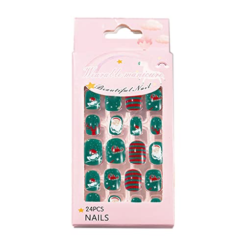 Christmas Nail Decorating Kit - 24pc Foil & Rhinestone Patch Set for Kids - Cute Sunflower Nail Decals for Acrylic Nails - Perfect for Holiday Parties, DIY Nail Art & Gift Giving (One Size)