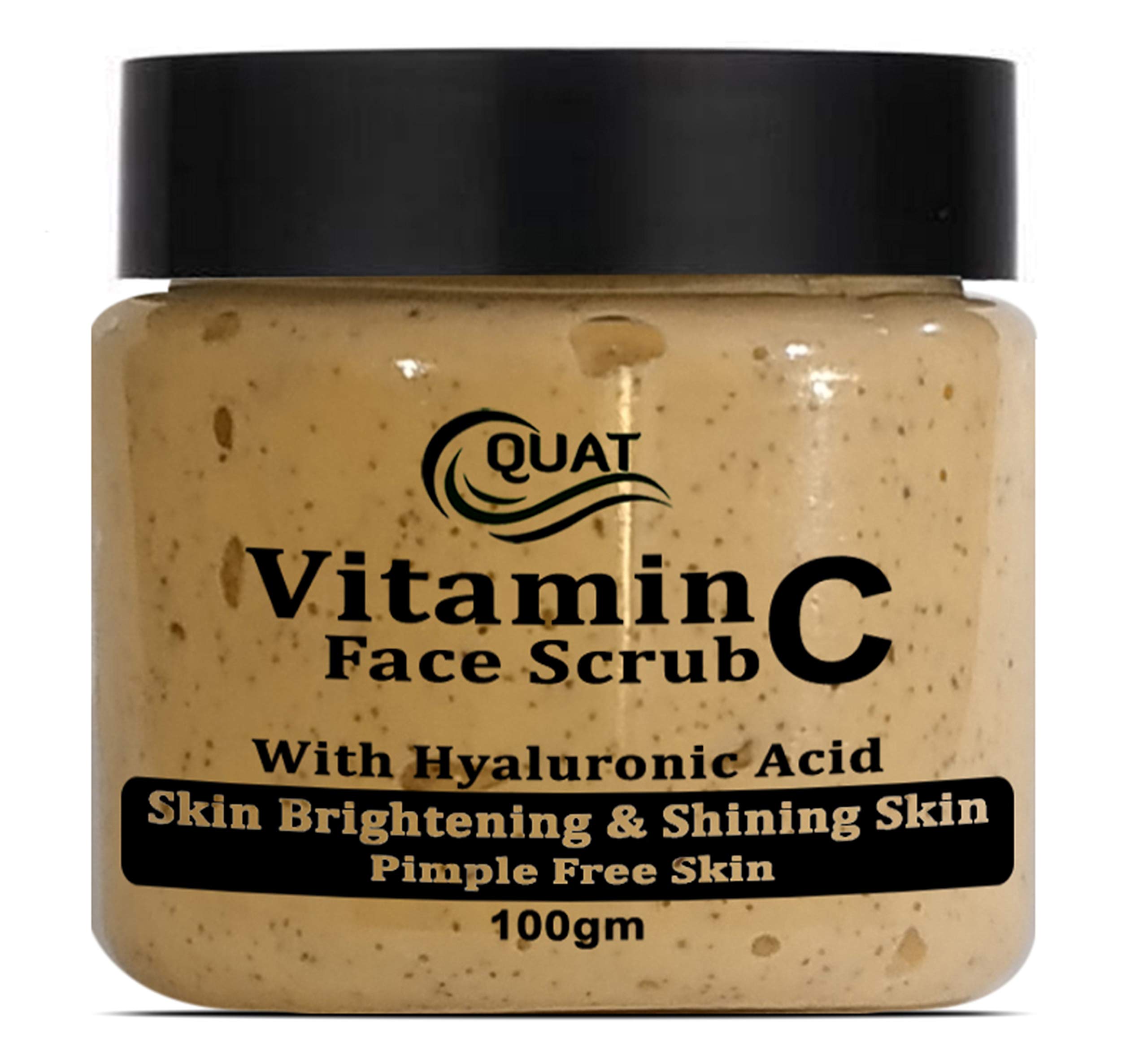Quat Vitamin C Face Scrub - Skin Brightening & Exfoliating Treatment for Glowing Complexion | Oily & Dry Skin Care | 100g | Perfect for Daily Skincare Routine & Pre-Makeup Prep