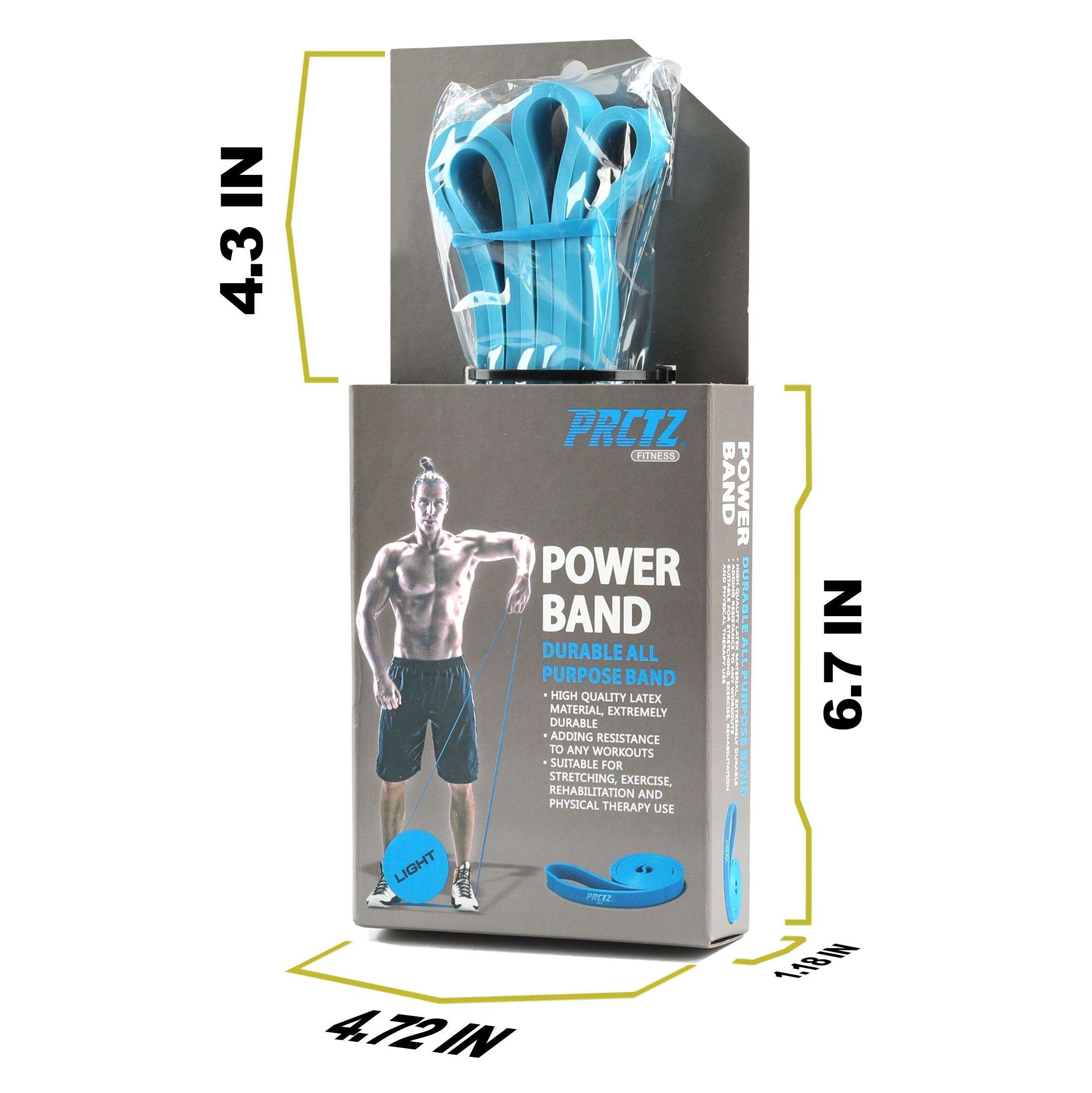 PRCTZ Resistance Bands for Strength Training - Light Tension Exercise Bands for Home Workouts, Yoga, Pilates & Physical Therapy - Perfect for Fitness, Stretching & Muscle Recovery