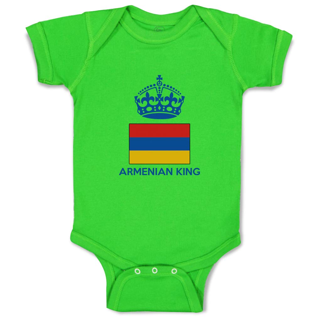 Custom Armenian King Crown Baby Bodysuit - Funny Cotton Infant Outfit for Boys & Girls | Perfect for Photo Shoots, Birthday Parties & Family Events