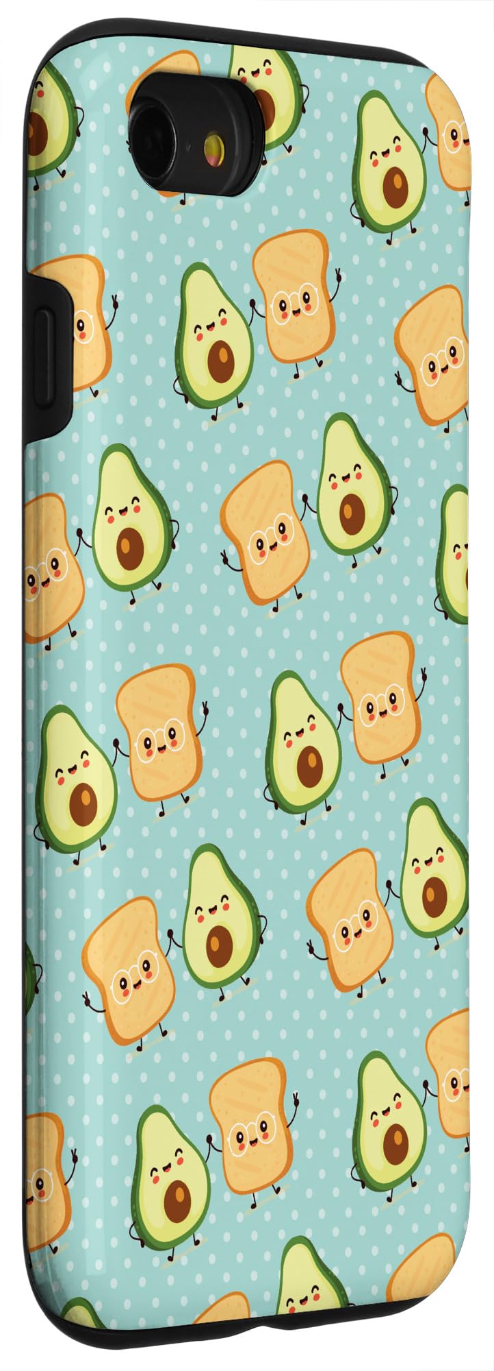 Funny Anime Kawaii Avocado Toast Bread iPhone Case for iPhone SE (2020)/7/8 - Cute Protective Cover for Food Lovers & Anime Fans - Perfect for Daily Use, School, Work & Travel
