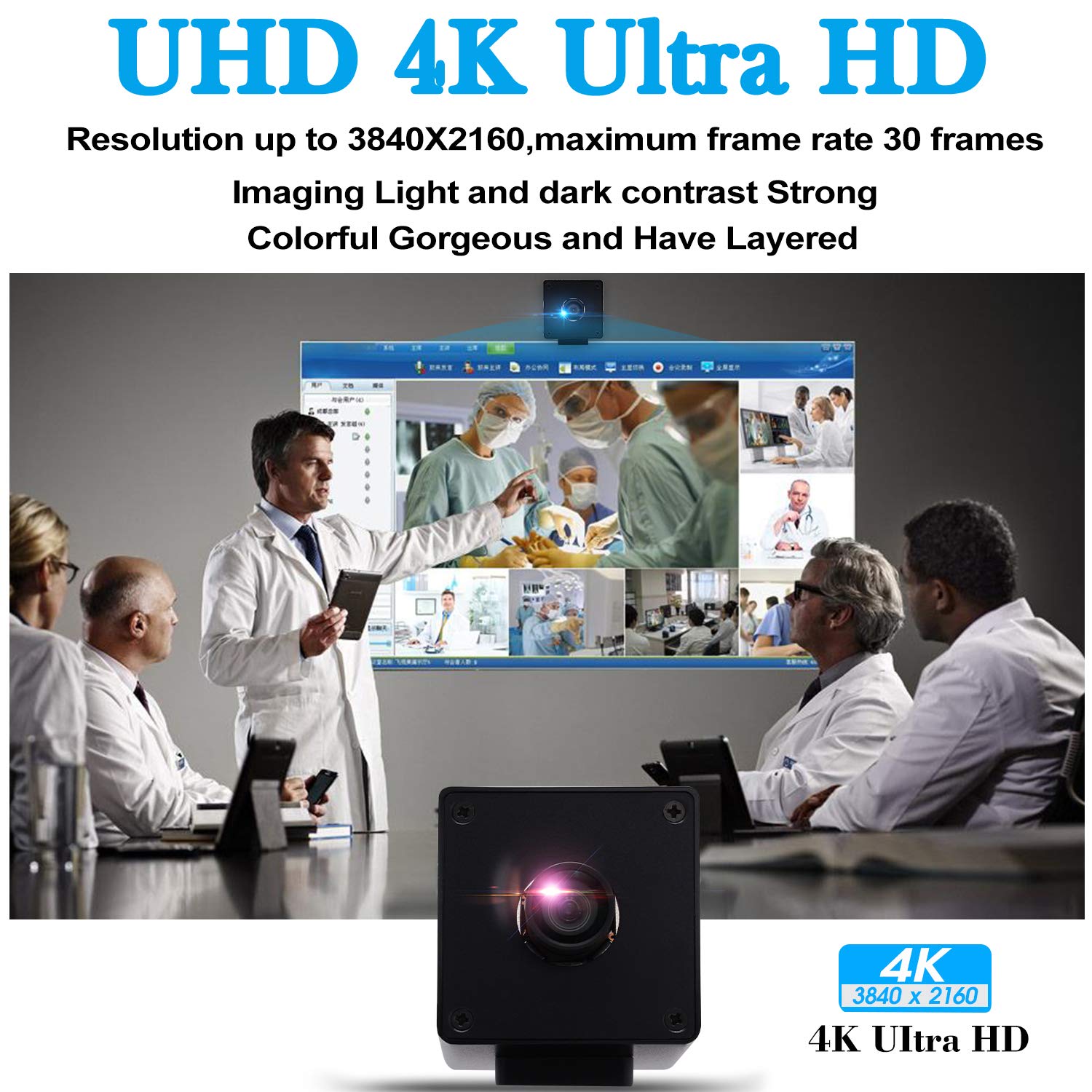 4K USB Webcam with Sony IMX317 Sensor - 3840x2160 Resolution, 30fps Video Surveillance Camera for Industrial Use, Compatible with Most OS - Perfect for Video Conferencing, Live Streaming & Security Monitoring