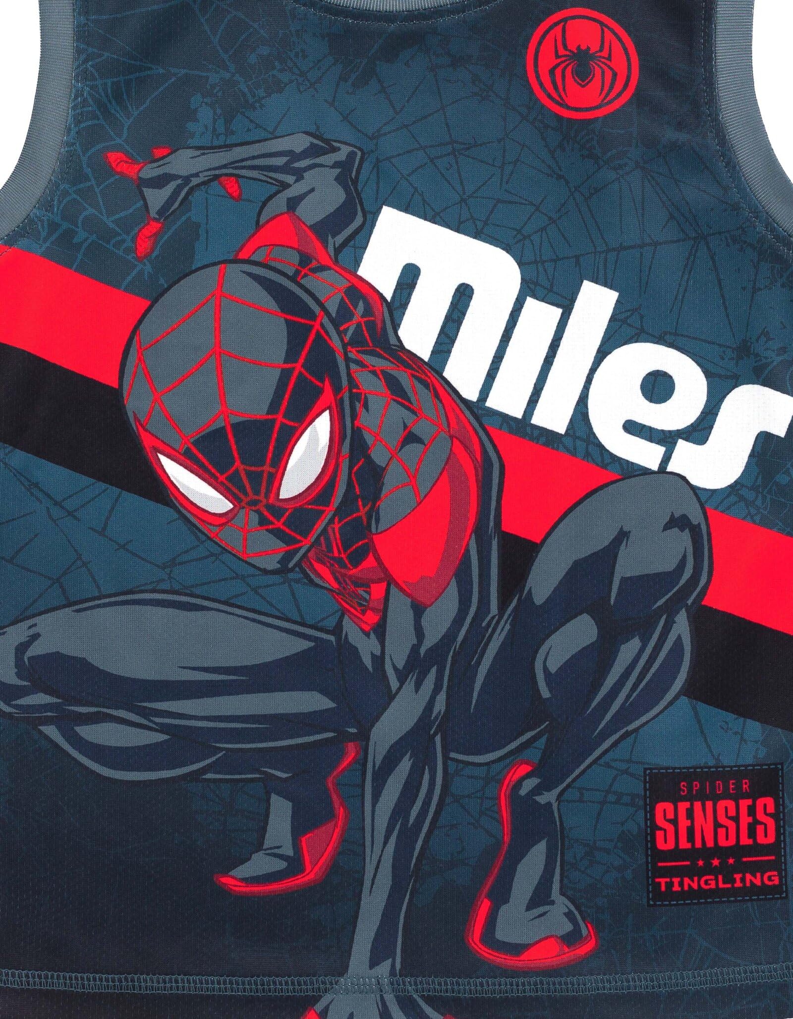 Marvel Spider-Man Miles Morales Hulk Mesh Jersey Tank Top & Basketball Shorts Set for Kids (2T-20) - Superhero Costume, Playtime & Cosplay Outfit