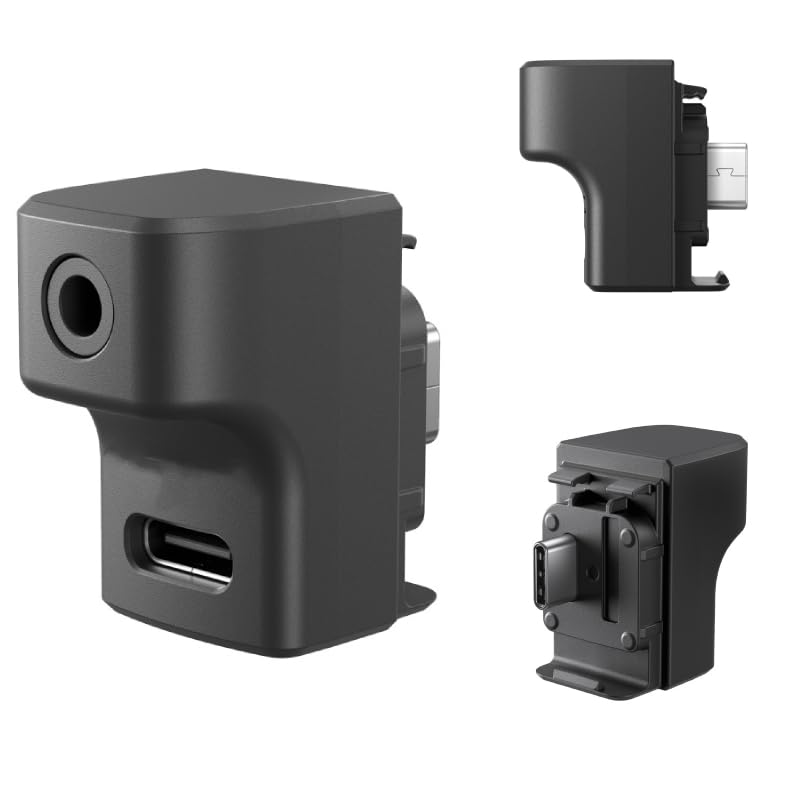 Insta360 Ace Pro/Ace Audio Adapter - 3.5mm Jack & USB-C Charging Port Microphone Extension Accessory for Vlogging, Live Streaming & Content Creation