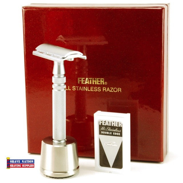 Premium Stainless Steel Safety Razor with Closed Comb & Stand - Smooth Shaving for Men - Perfect Gift Set for Groomsmen, Travel & Wet Shaving Enthusiasts