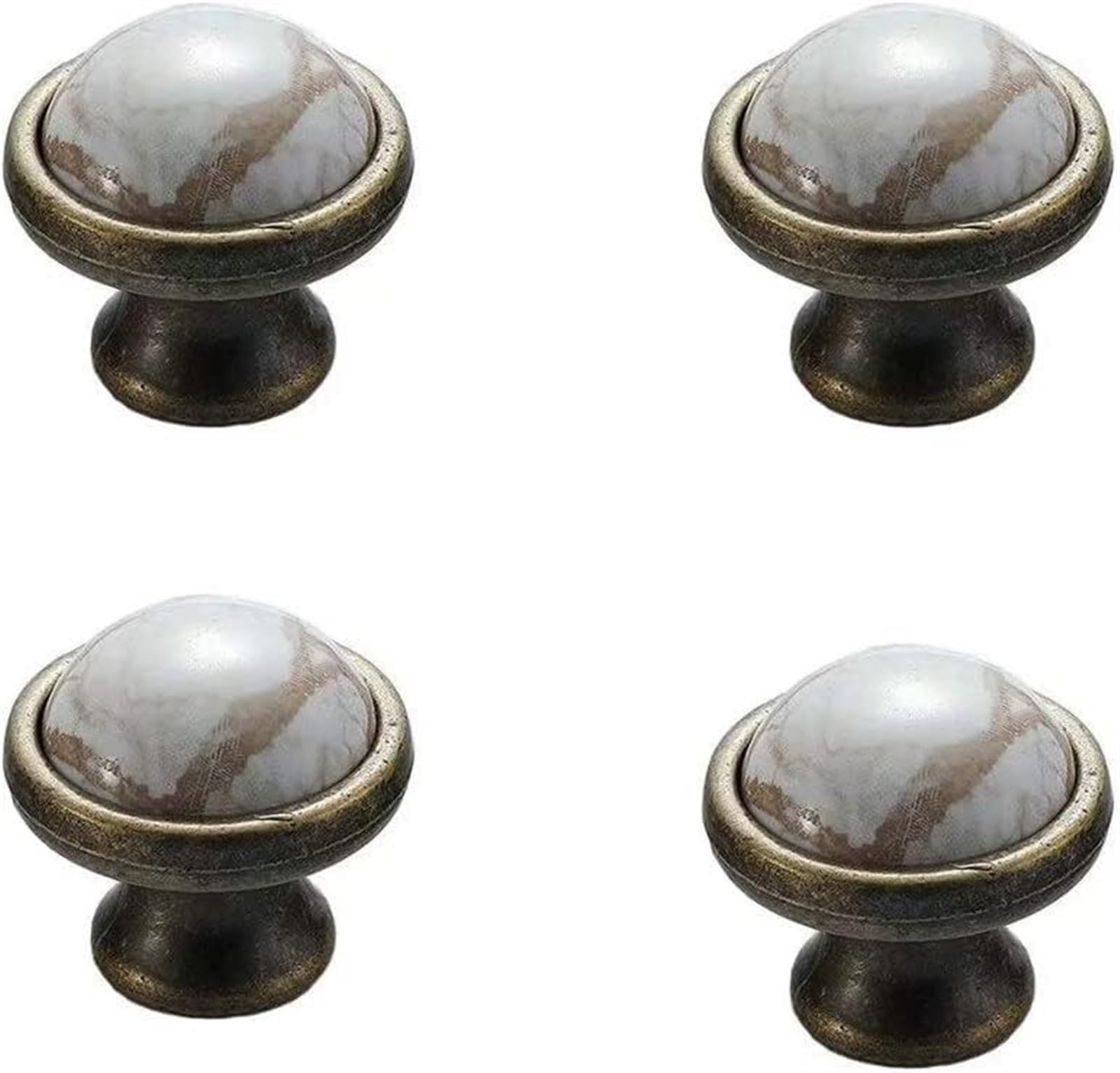 Ceramic Cabinet Knobs and Drawer Pulls - 4 Pack Black Crackle Finish Cupboard Handles for Kitchen, Bathroom & Furniture - Durable Door Knobs for Cabinets, Dressers & Home Decor