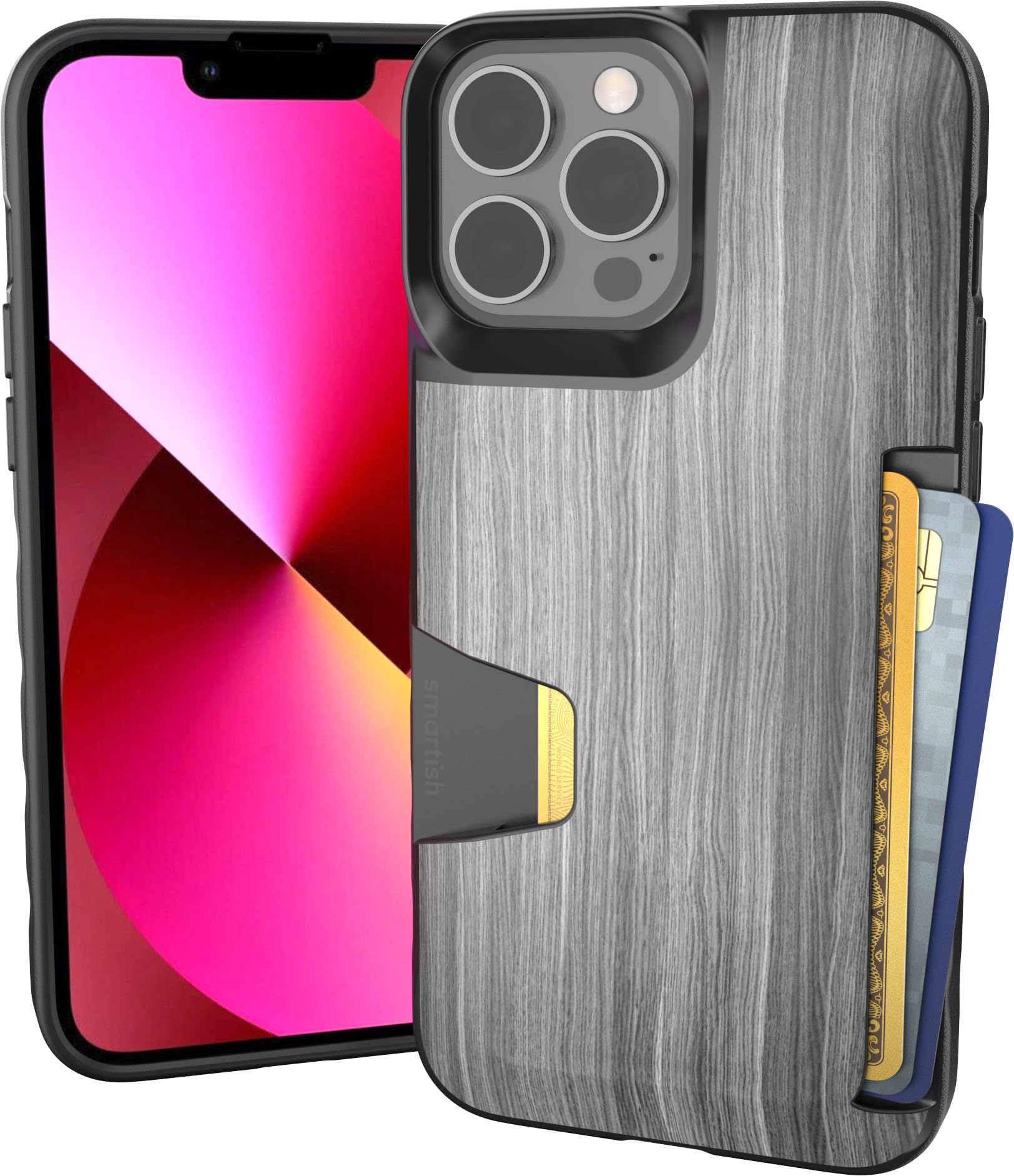 Smartish iPhone 13 Pro Max Wallet Case - Slim Protective Credit Card Holder with Hidden Slot | Drop Tested | Compatible with Apple iPhone 13 Pro Max (Graspin' Aspen) | Perfect for Everyday Use, Travel & Secure Card Storage