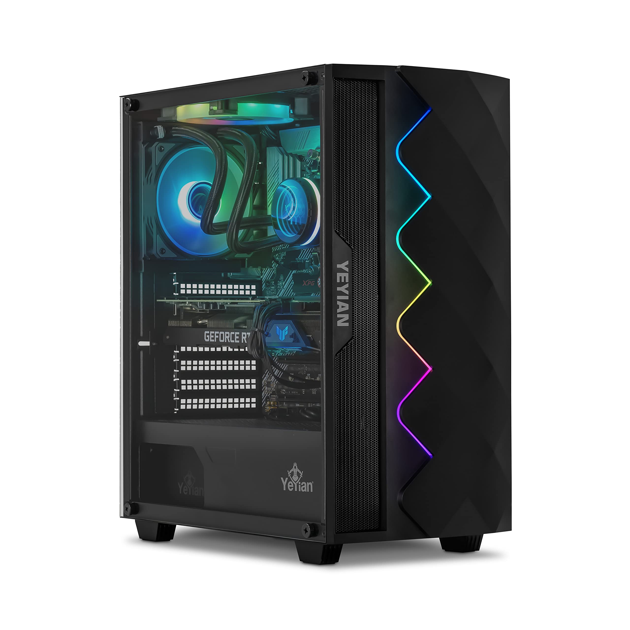 YEYIAN Shoge Gaming PC Desktop Computer - AMD Ryzen 5 5600X 4.6GHz, NVIDIA RTX 3070 8GB GDDR6, 1TB NVMe SSD, 16GB DDR4 3200MHz, ARGB Fans, Windows 11 Home, Wi-Fi 6 | High-Performance Gaming & Streaming PC for Esports, VR, and Content Creation