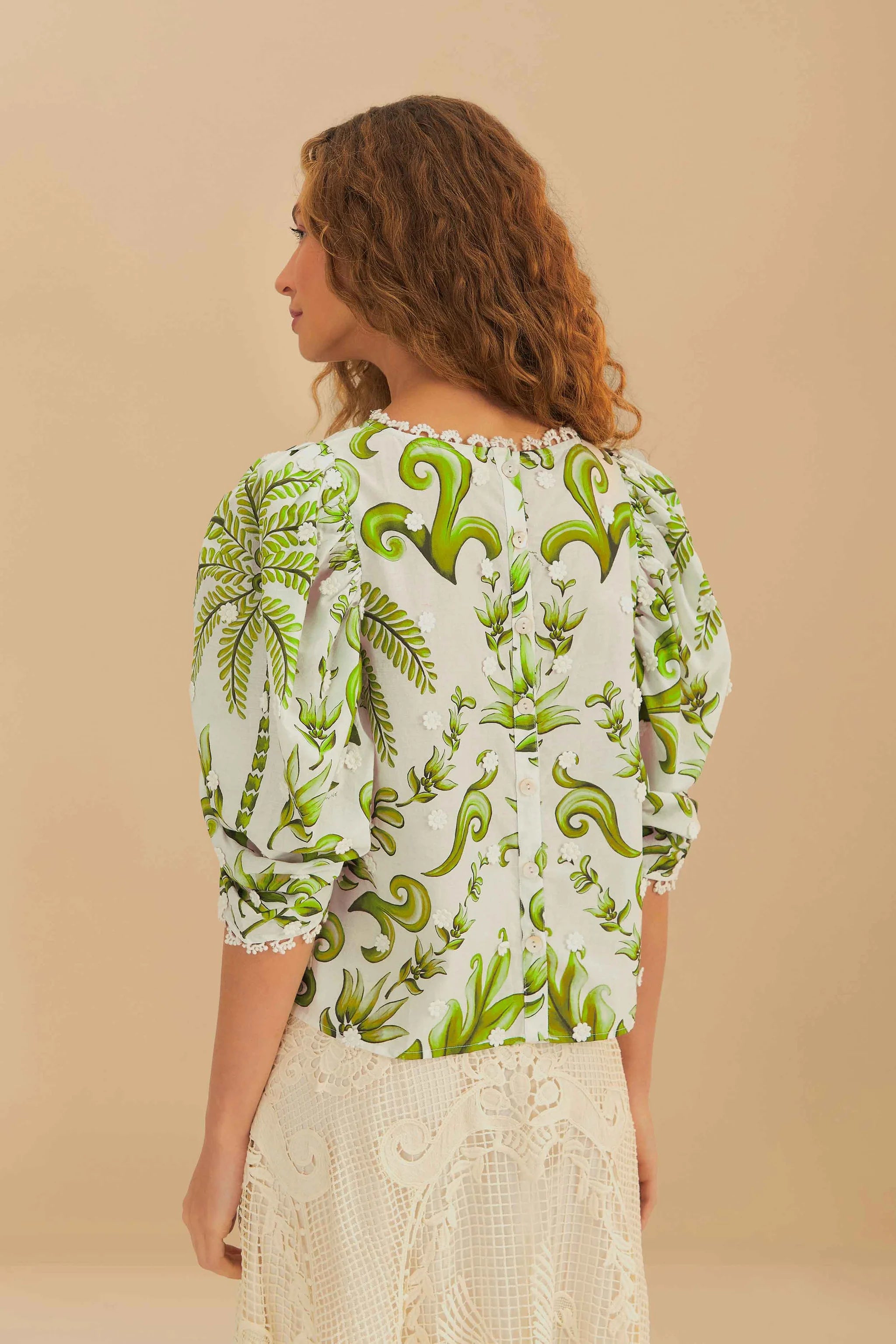 Farm Rio Milani Blouse - Floral Print Women's Top | Boho Chic Summer Blouse for Beach & Vacation | Perfect for Casual Outings, Date Nights & Tropical Getaways