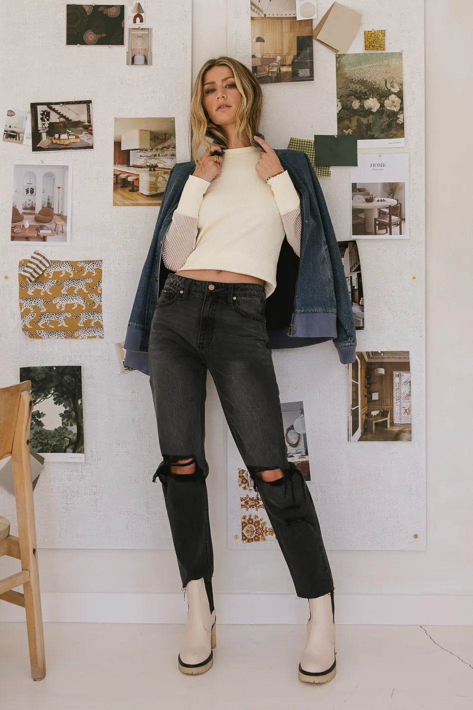 Vintage Harold Distressed Mom Jeans for Women - High Waist Stretch Denim - Perfect for Casual Outfits & Street Style