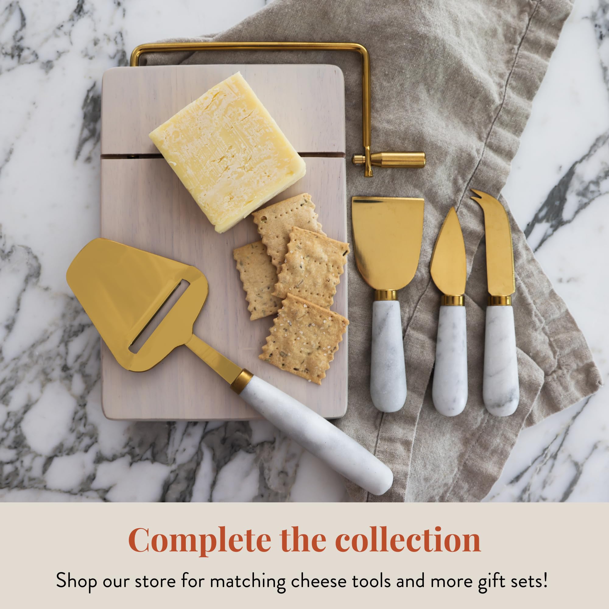 Premium 6-Piece Stainless Steel Marble Cheese Knife Set - Charcuterie Board Accessories for Gourmet Cheese Platters & Entertaining | Perfect for Wine Tasting, Dinner Parties, Housewarming & Wedding Gifts | Use for Hosting, Cheese Pairing Events & Kitchen Essentials