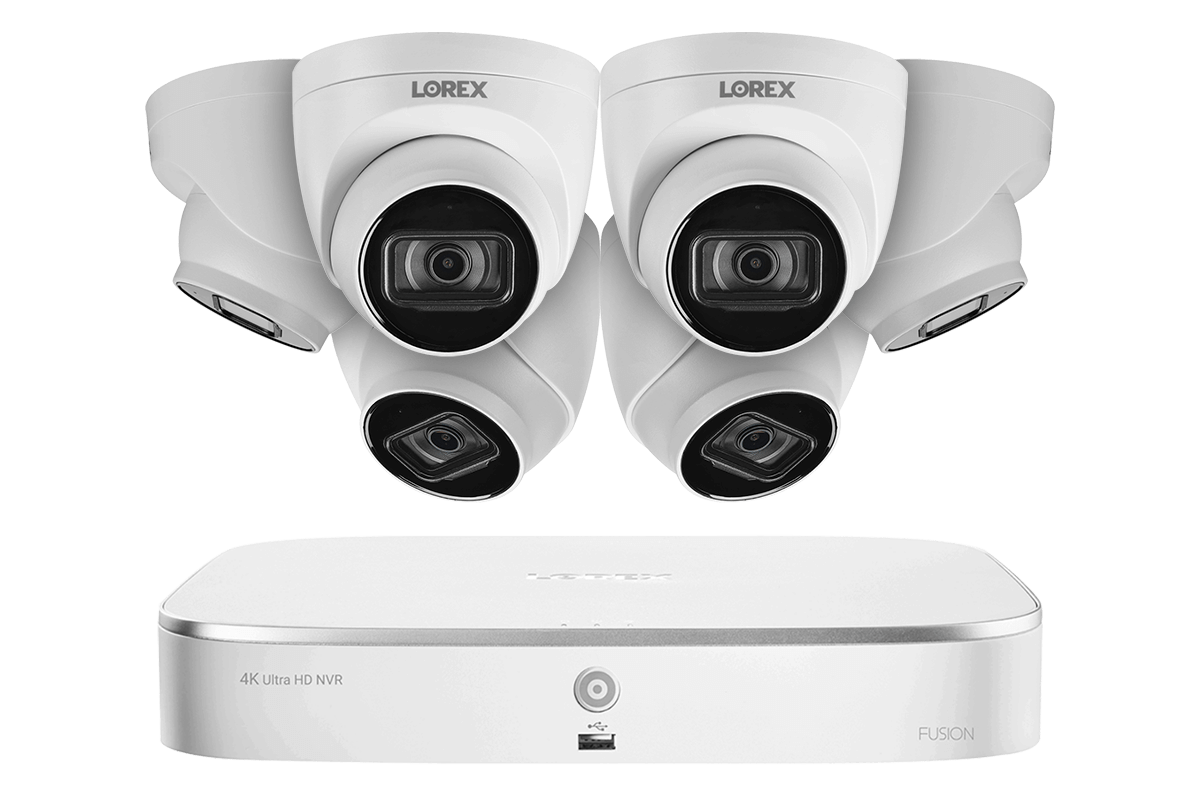 8 Channel Fusion NVR Security System with 4K (8MP) IP Dome Cameras & Two-Way Audio - Ideal for Home Surveillance, Business Monitoring & 24/7 Property Protection