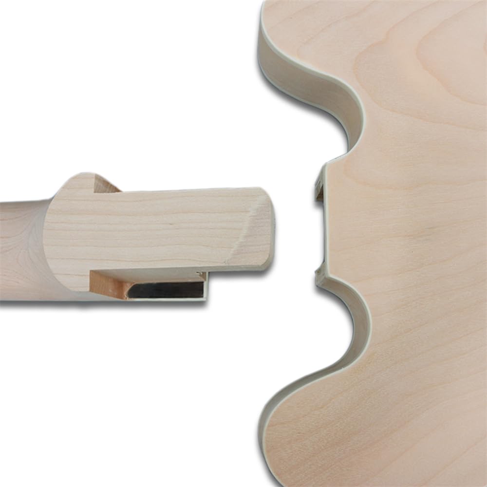 Semi-Hollow Electric Guitar Kit with Maple Neck & Body, Rosewood Fretboard - 24.75