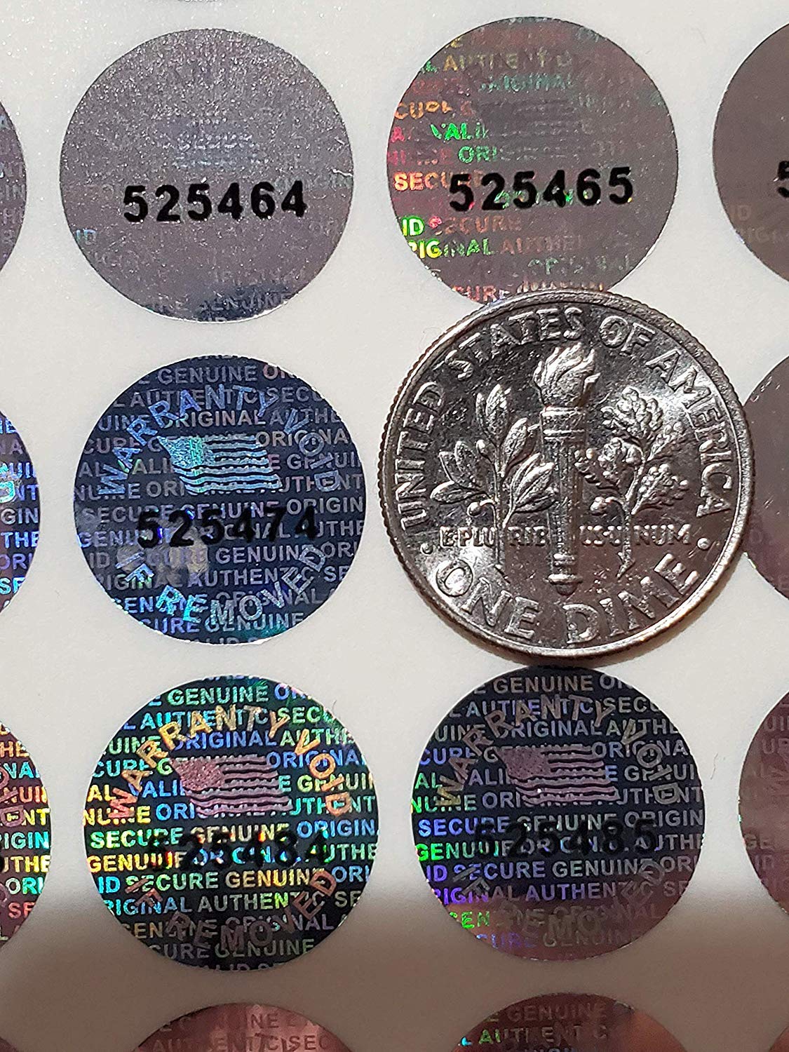 14mm (0.53 Inch) Round Tamper Evident Security Void Hologram Labels with Serial Number - 1000pcs Seals Stickers by Maxhologram | Perfect for Product Authentication, Package Security & Anti-Tampering Protection